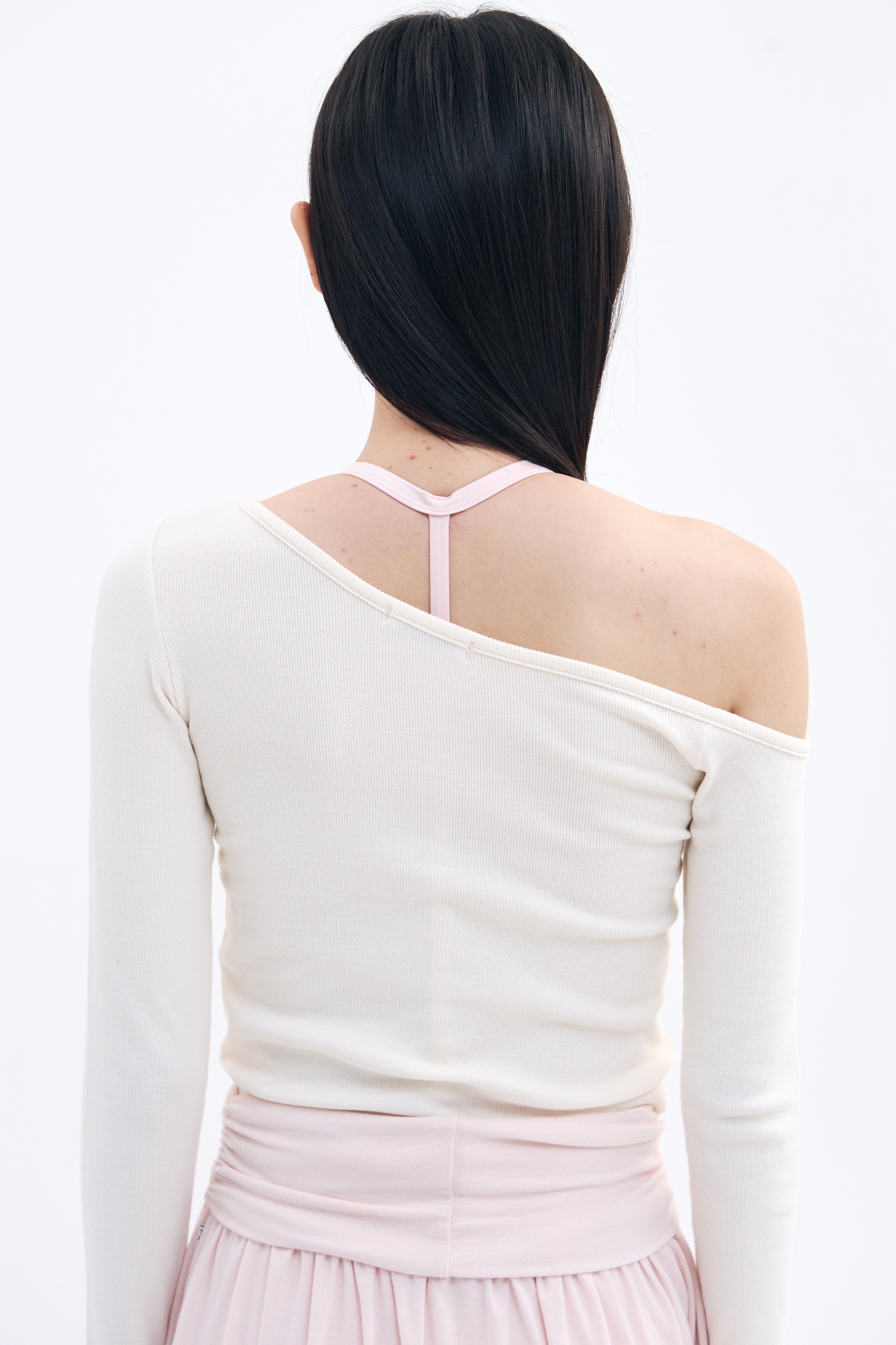 Tilt Shoulder Tee _ Cream Ivory