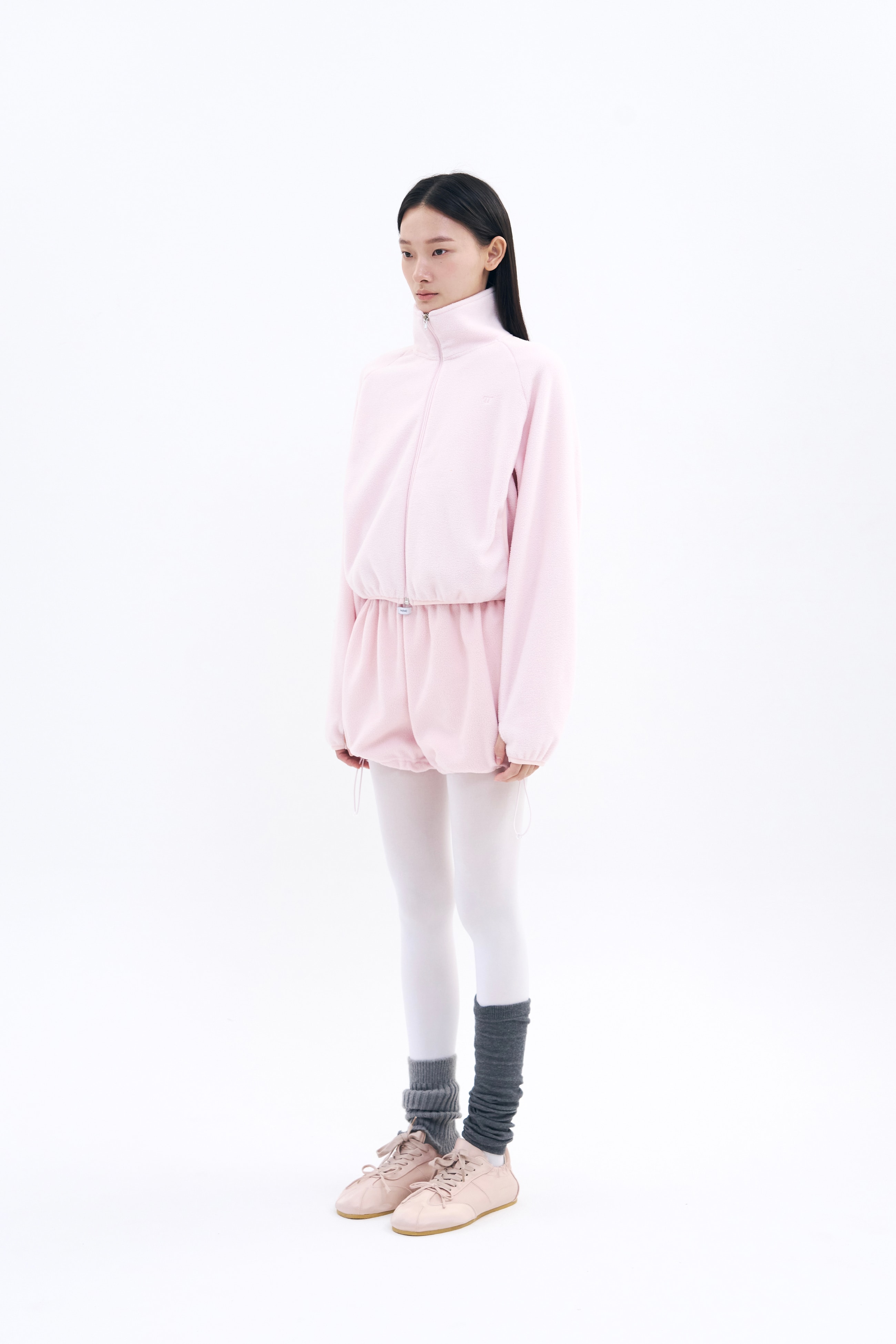 [7차 Reorder]Cropped Fleece Jacket _ Baby Pink