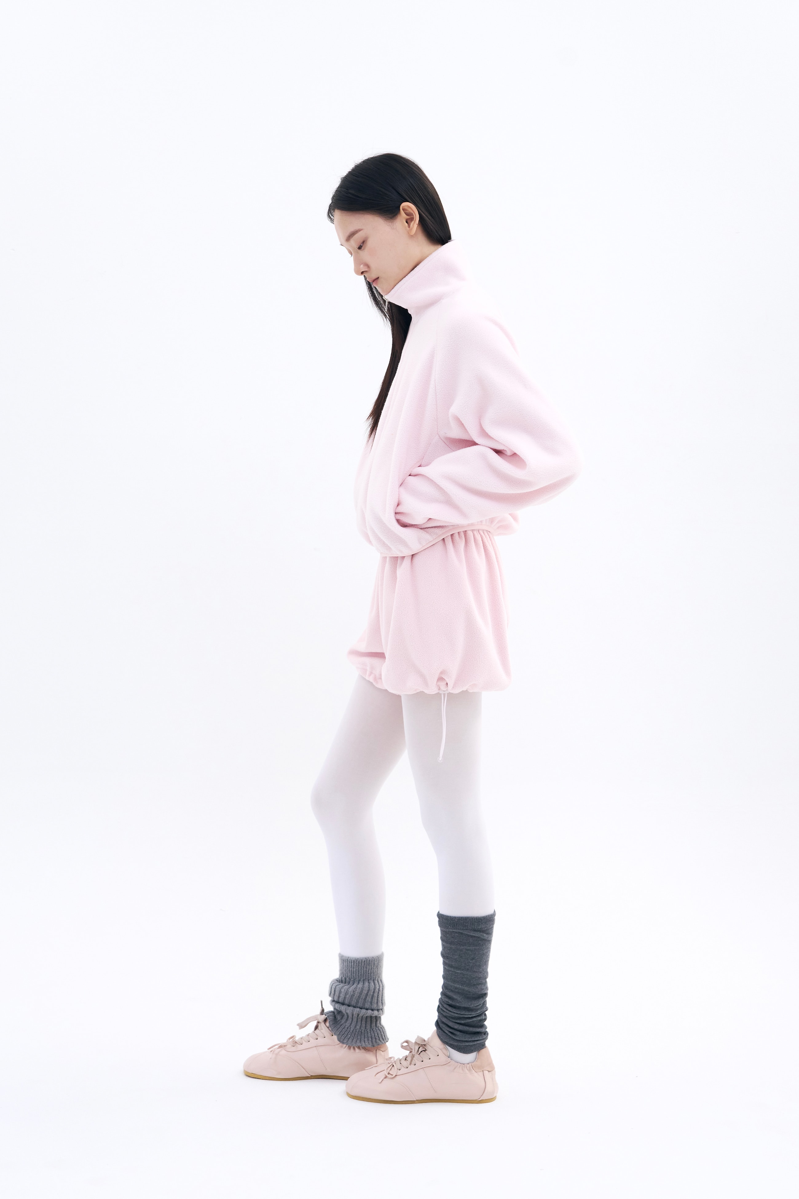 [7차 Reorder]Cropped Fleece Jacket _ Baby Pink