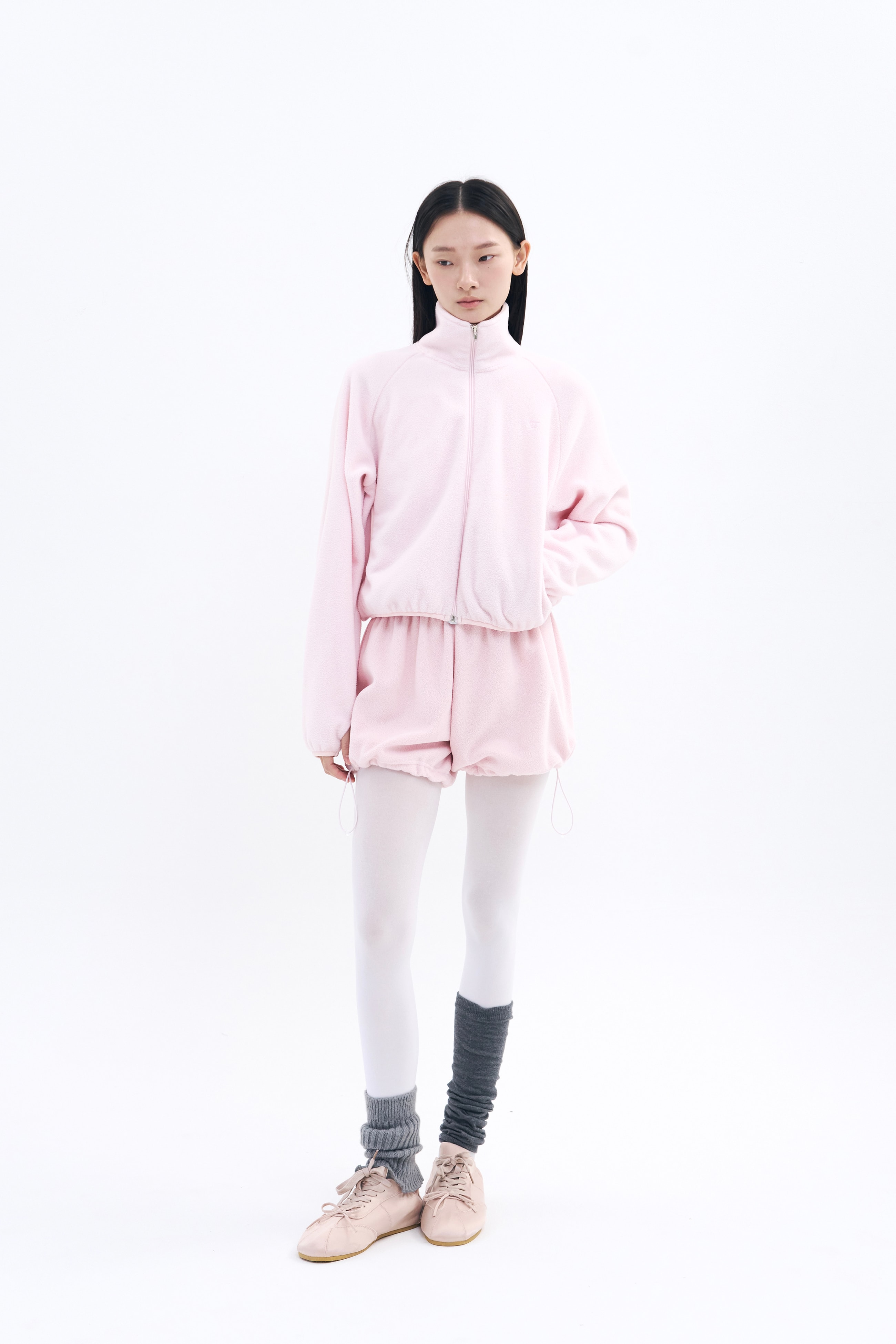 [7차 Reorder]Cropped Fleece Jacket _ Baby Pink