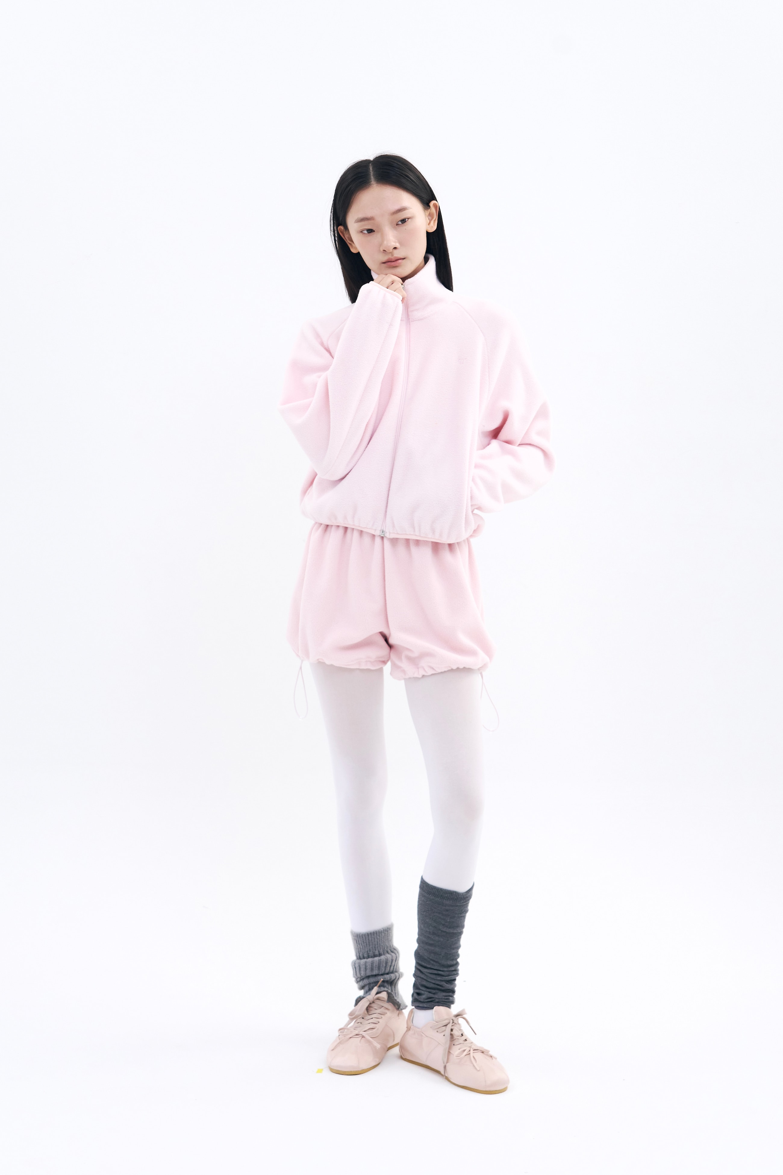 [7차 Reorder]Cropped Fleece Jacket _ Baby Pink