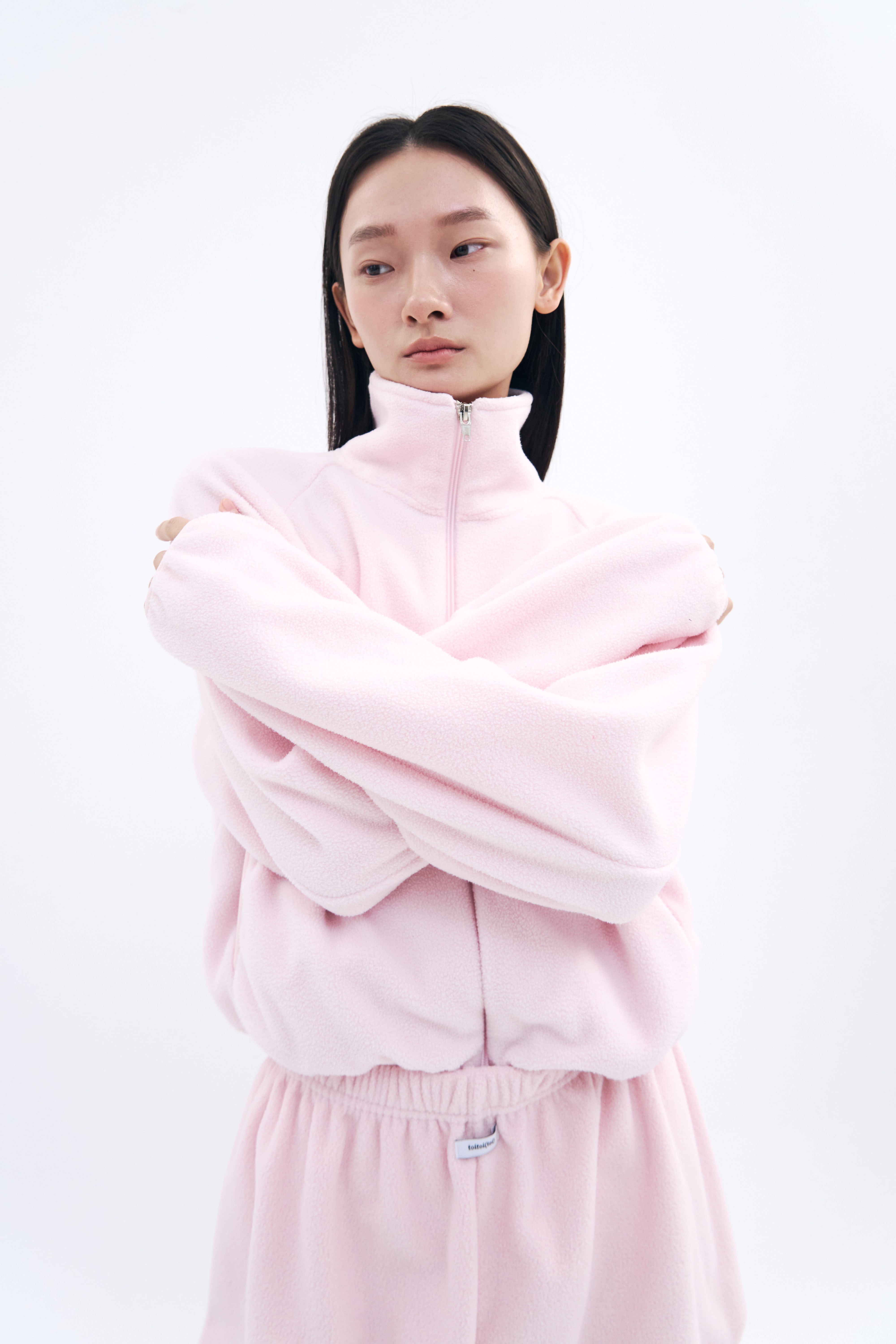 [7차 Reorder]Cropped Fleece Jacket _ Baby Pink