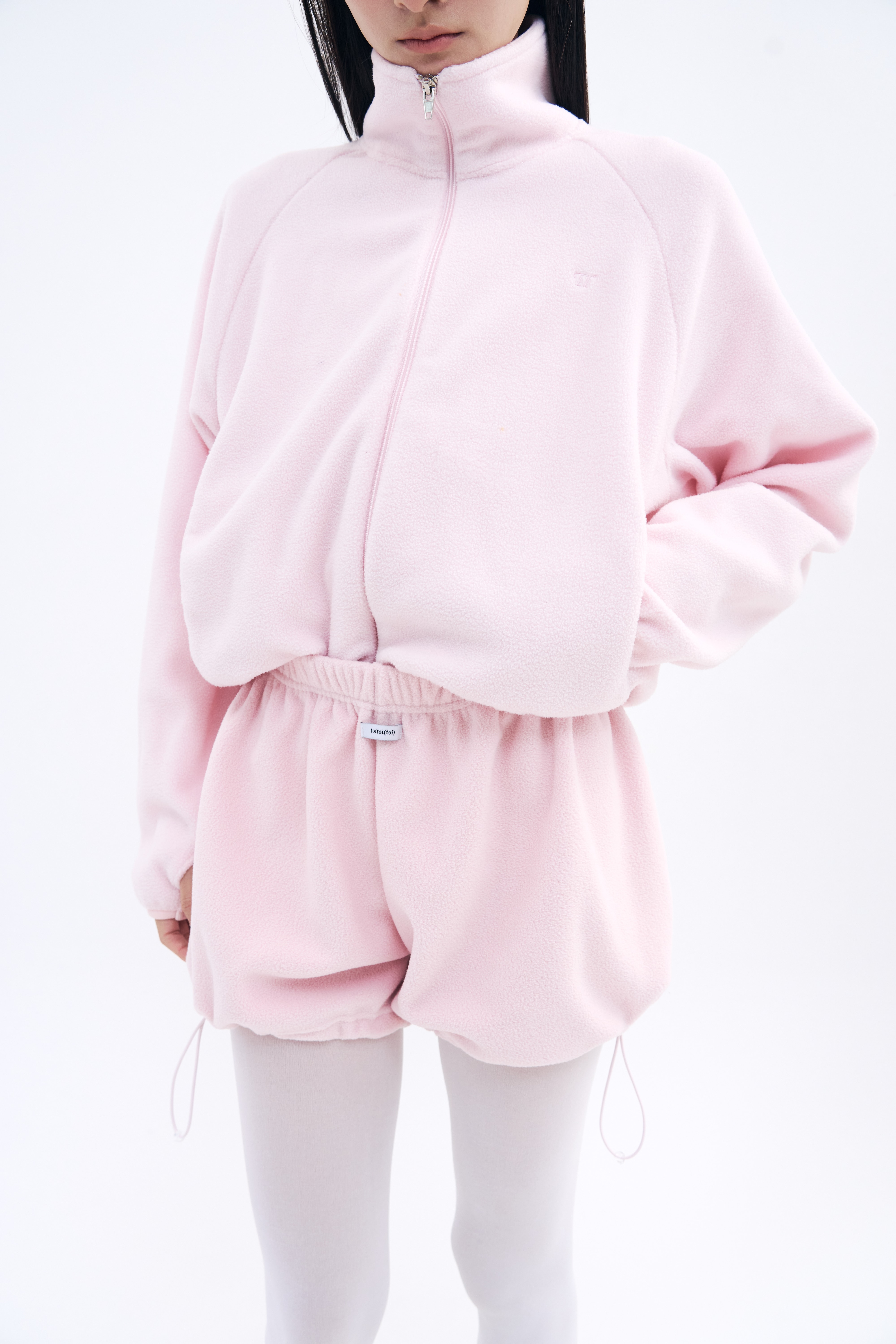 [7차 Reorder]Cropped Fleece Jacket _ Baby Pink
