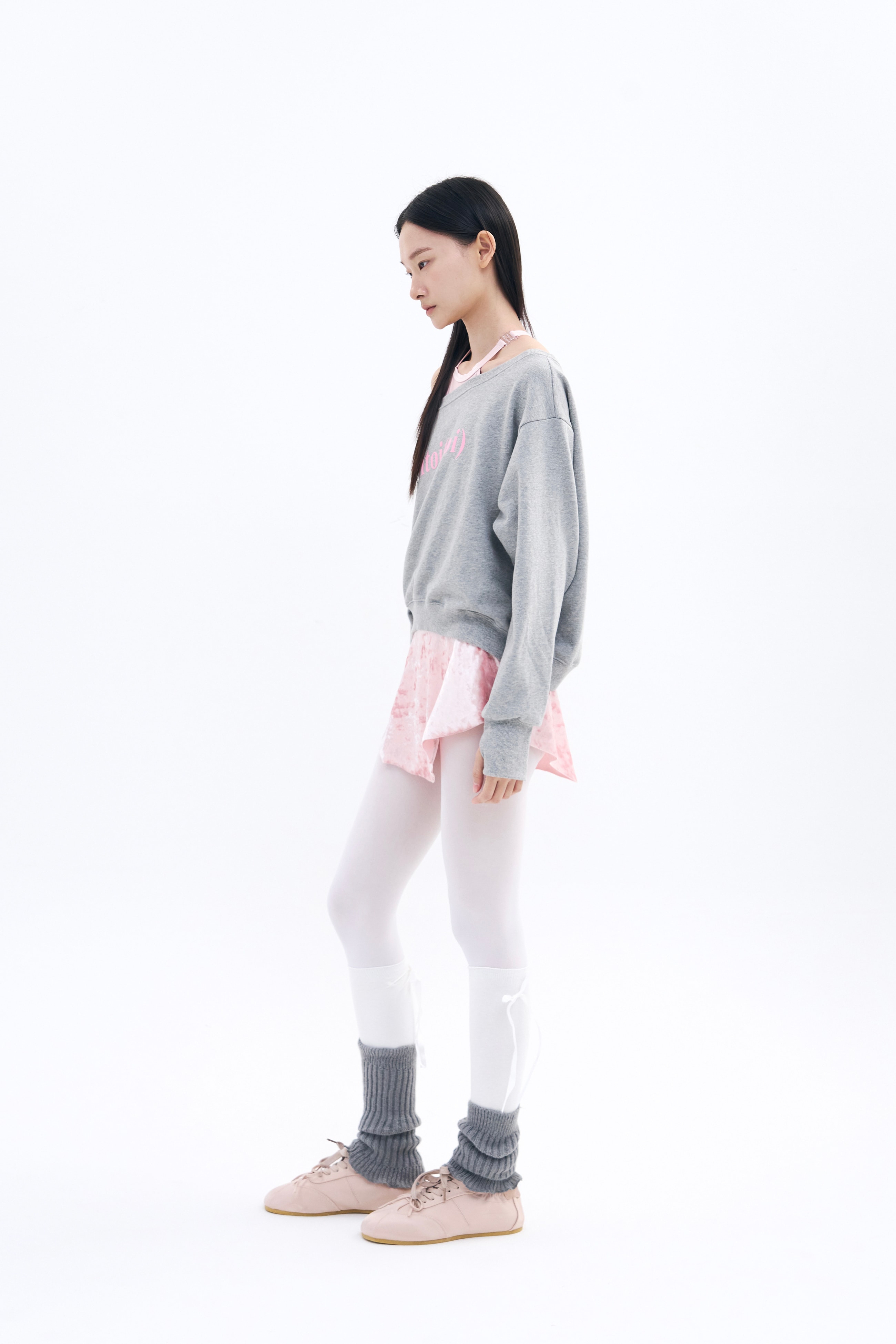 Crushed Velvet Strap Skirt _ Pink