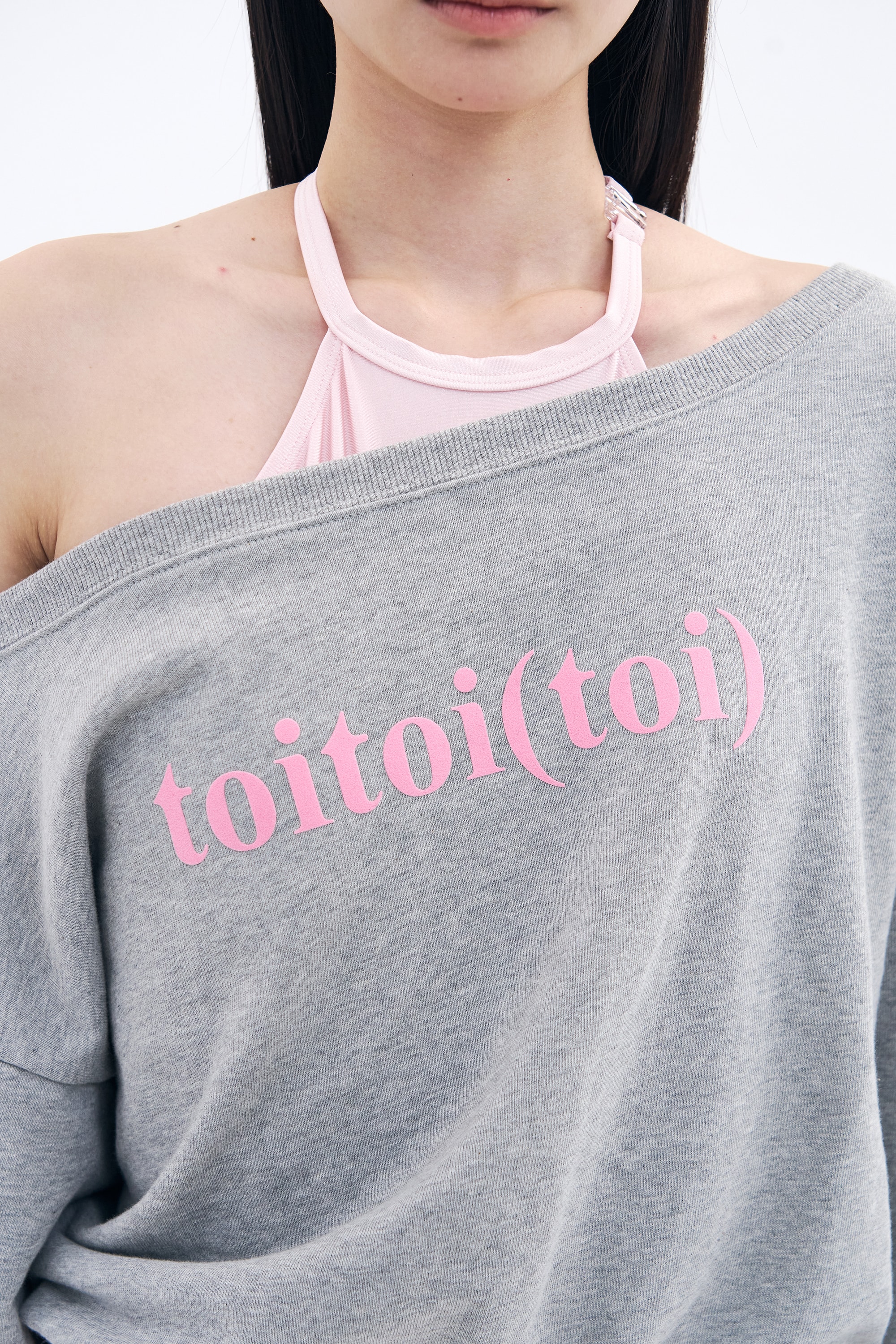 [8차 Reorder] Toitoi(toi) Drape Shoulder Sweatshirts _ Mist Melange