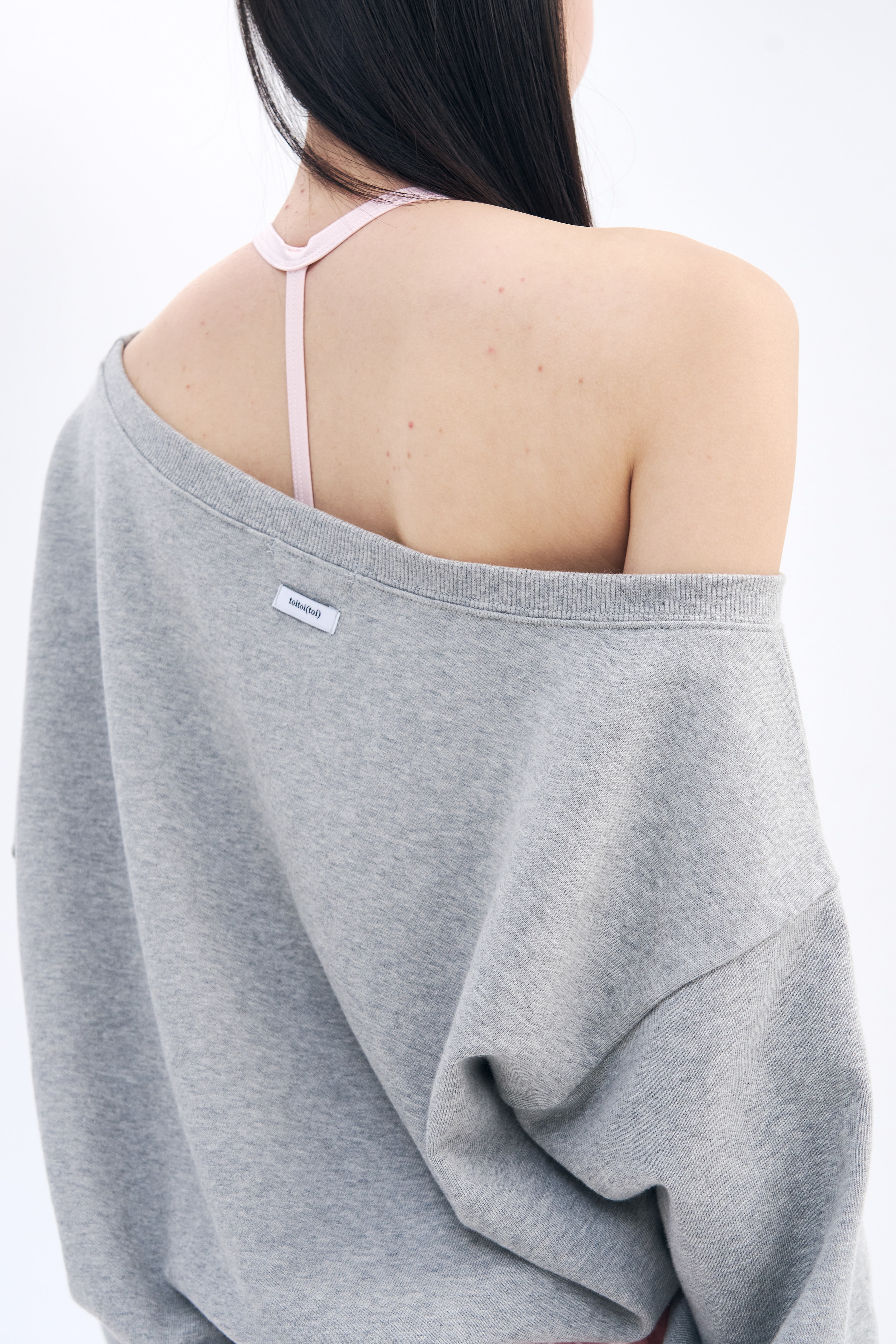 [8차 Reorder] Toitoi(toi) Drape Shoulder Sweatshirts _ Mist Melange