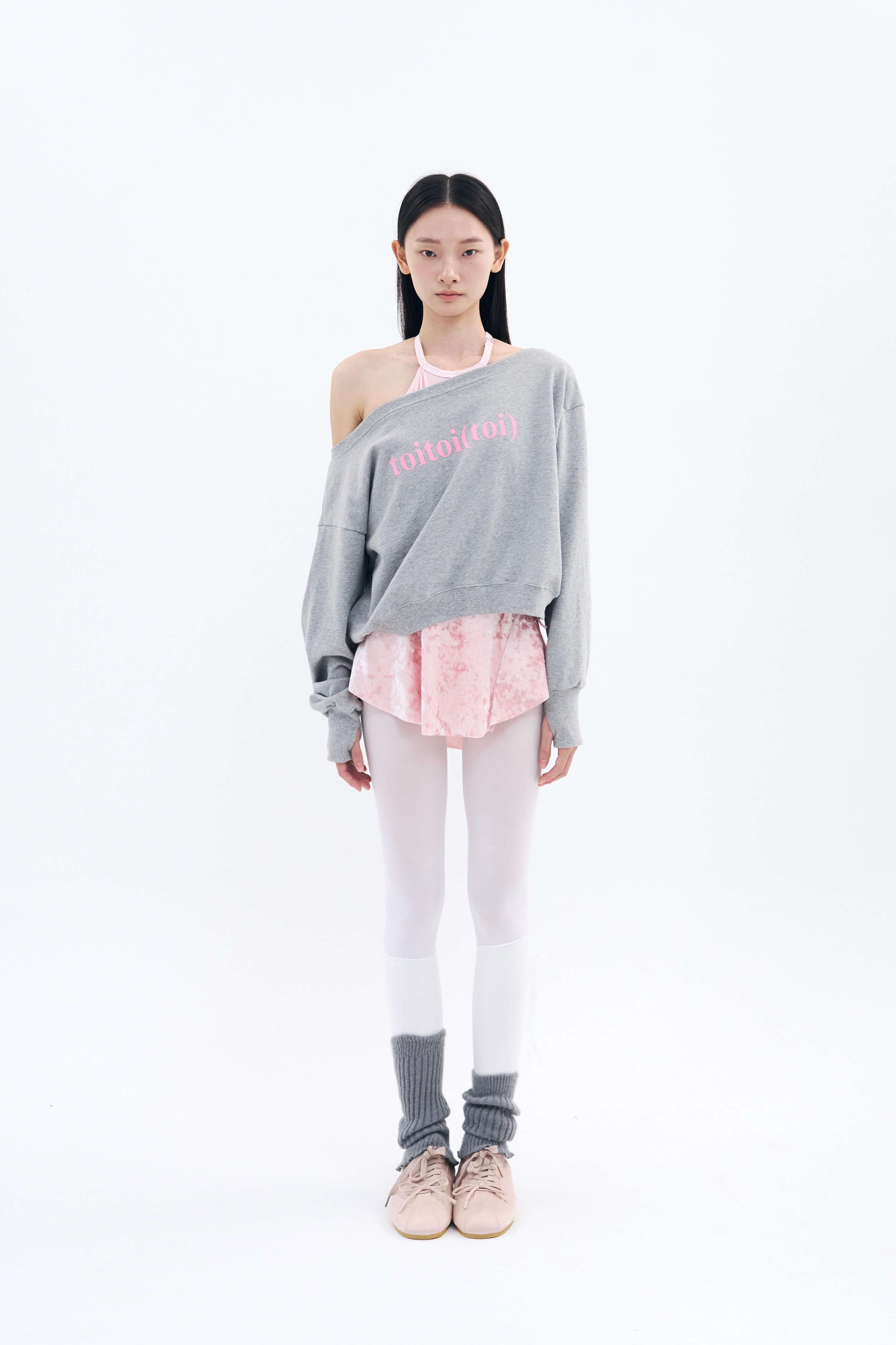 Crushed Velvet Strap Skirt _ Pink
