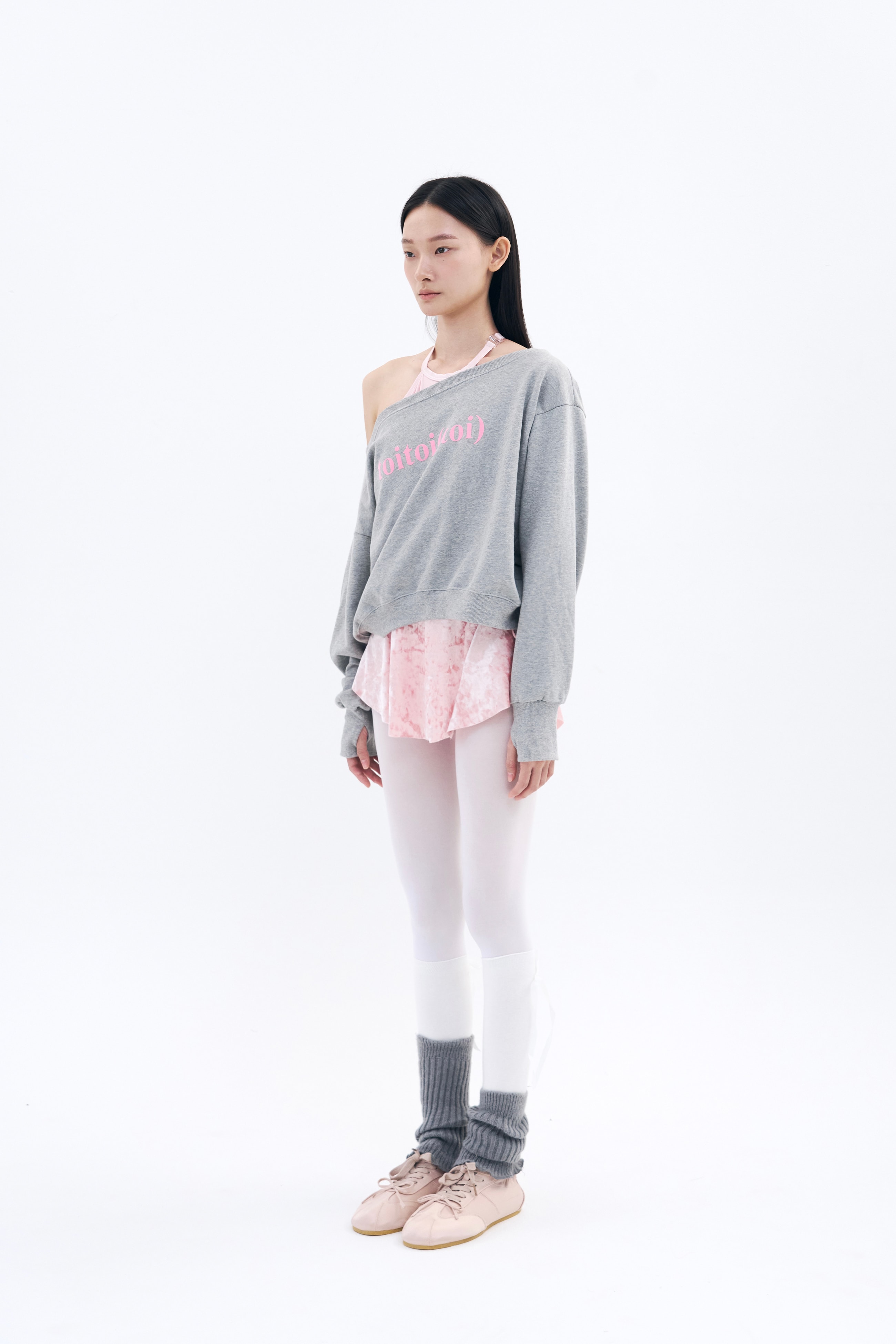 Crushed Velvet Strap Skirt _ Pink