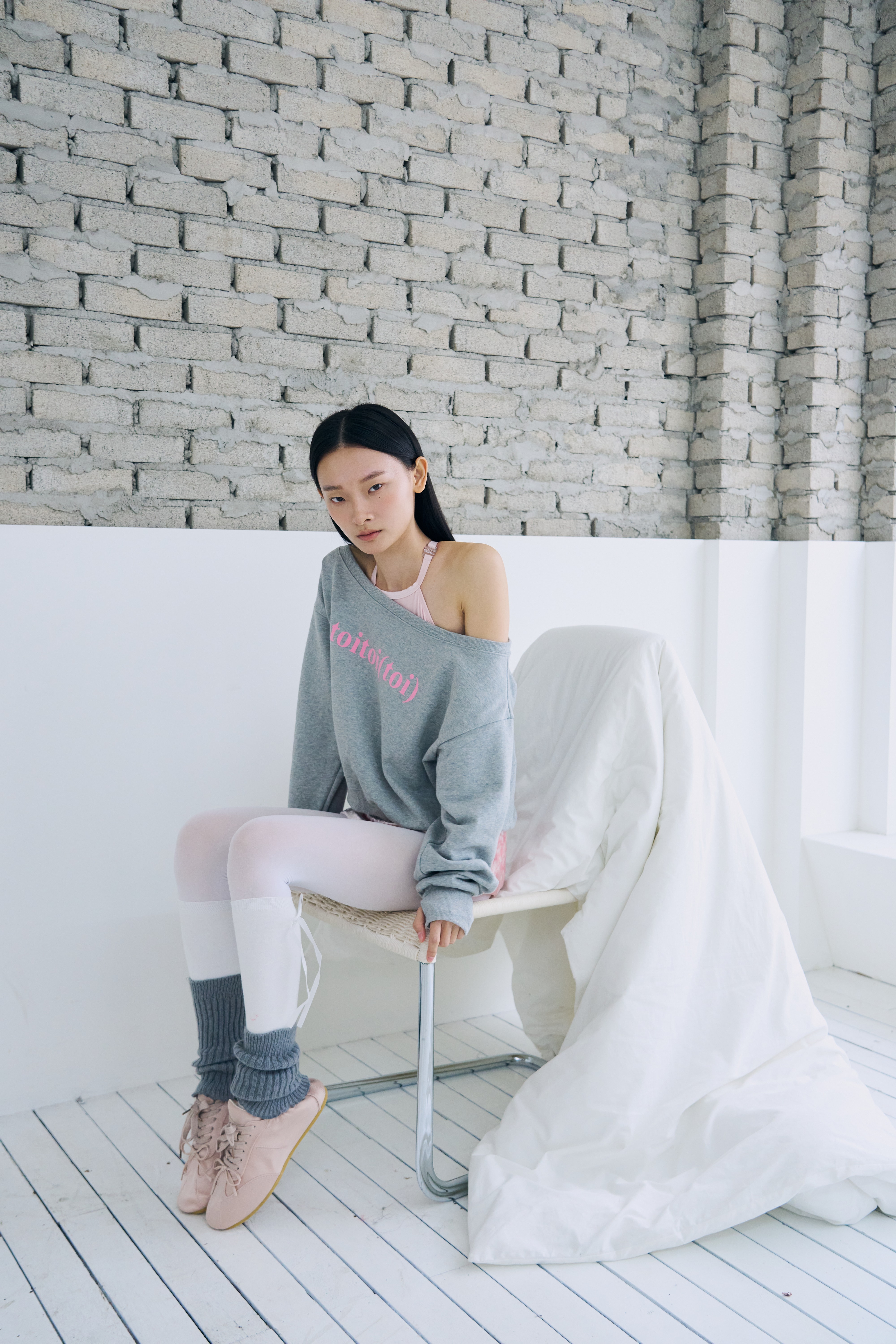 [8차 Reorder] Toitoi(toi) Drape Shoulder Sweatshirts _ Mist Melange
