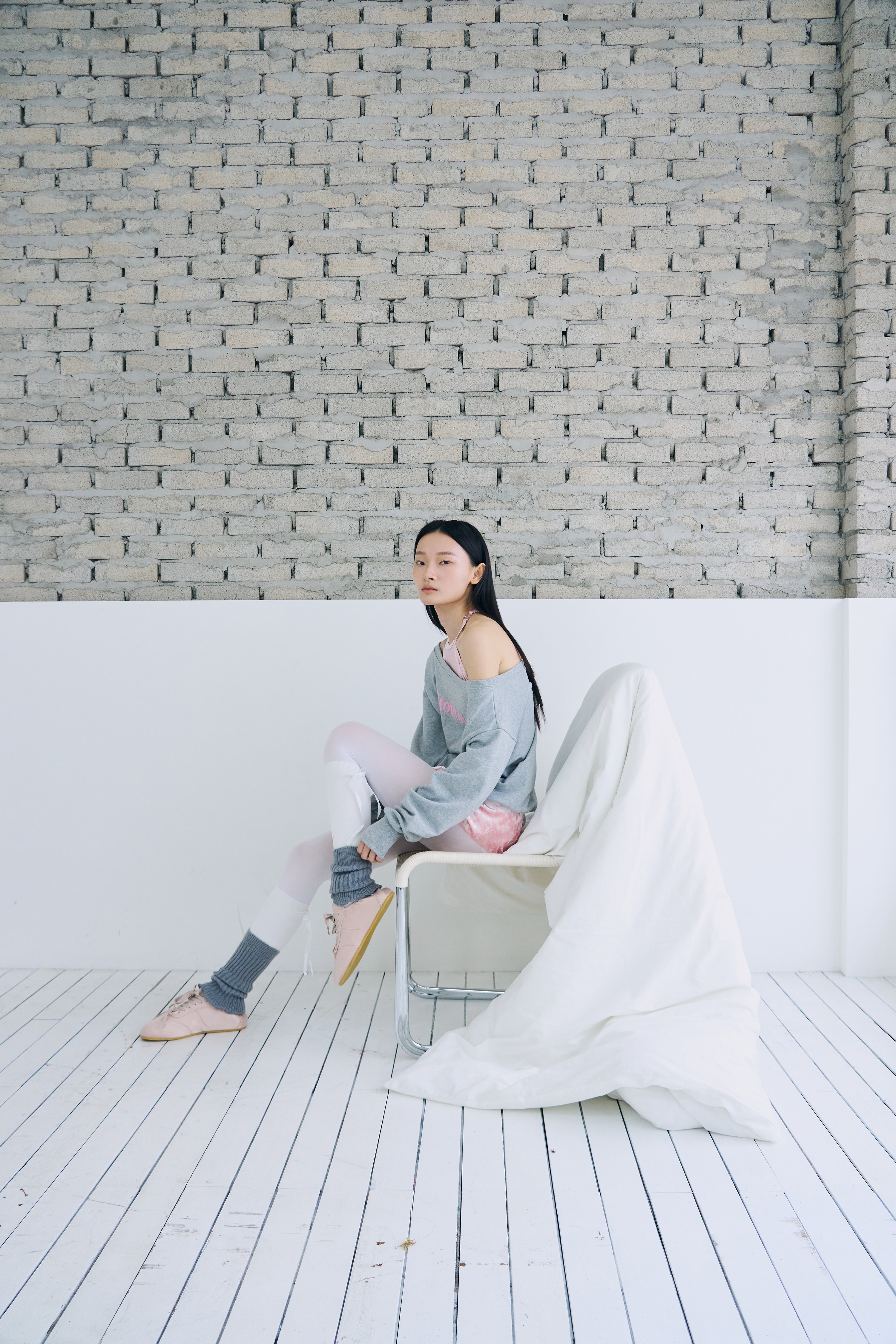 [8차 Reorder] Toitoi(toi) Drape Shoulder Sweatshirts _ Mist Melange