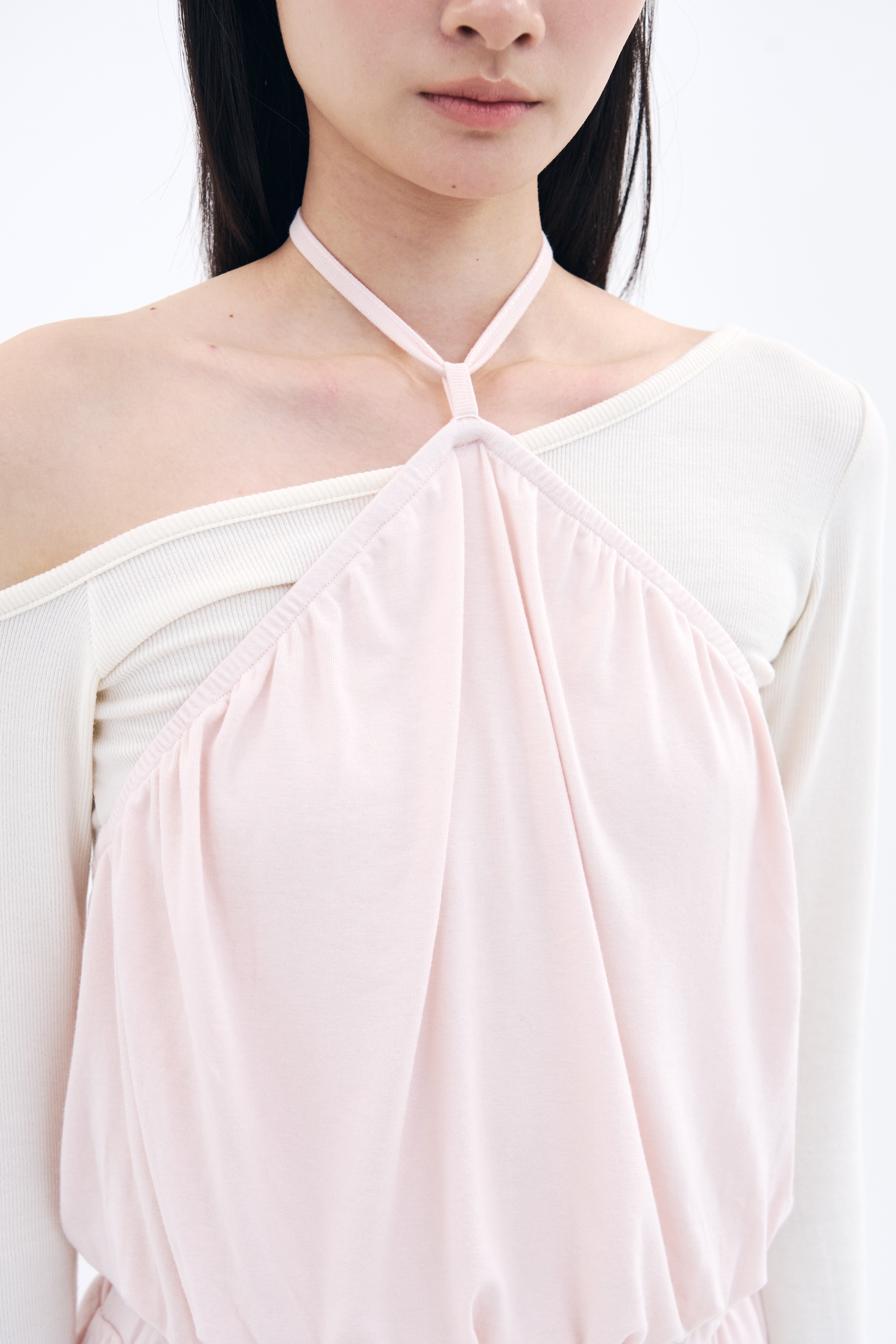 Halter Balloon Romper _ Apricot Pink