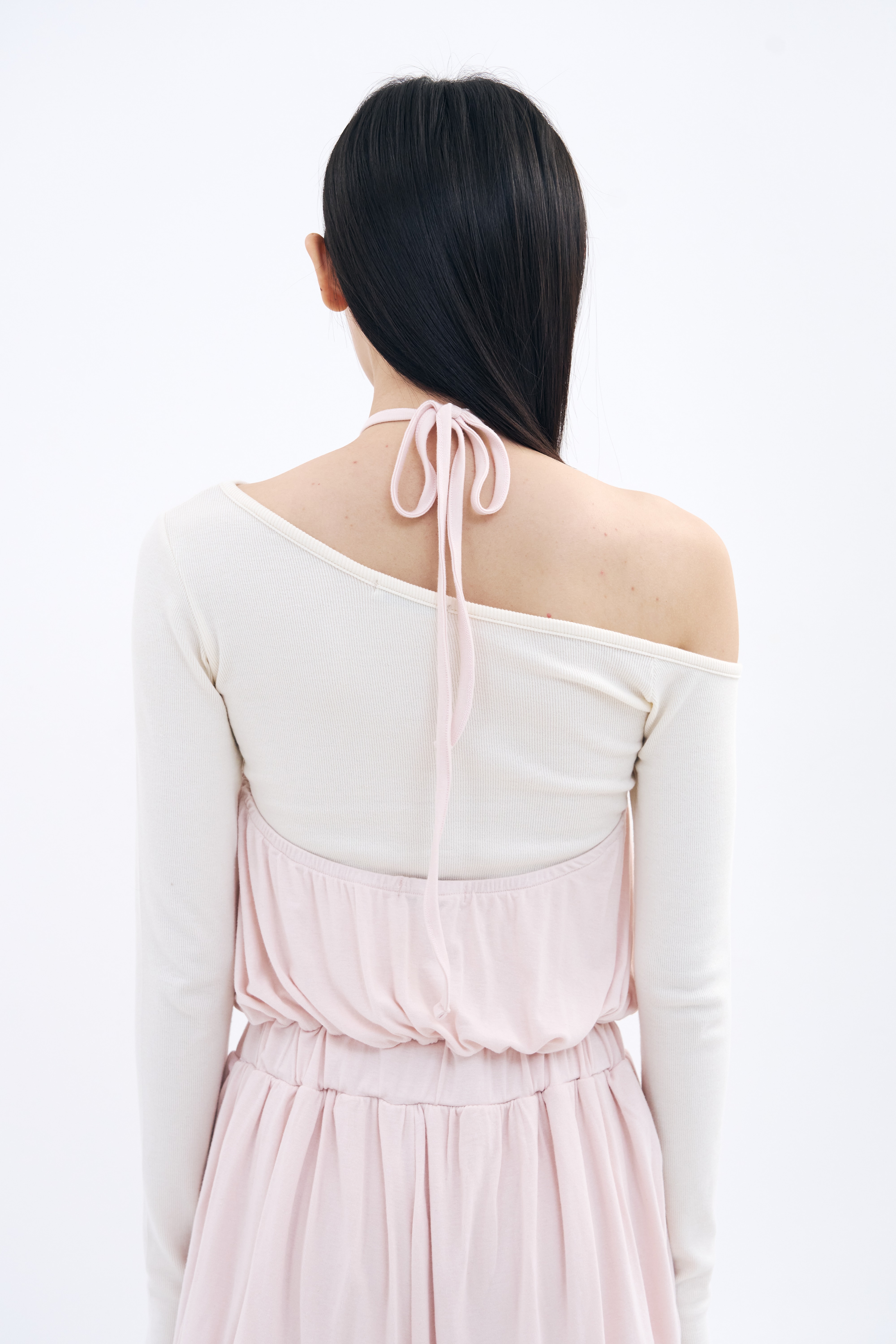 Halter Balloon Romper _ Apricot Pink