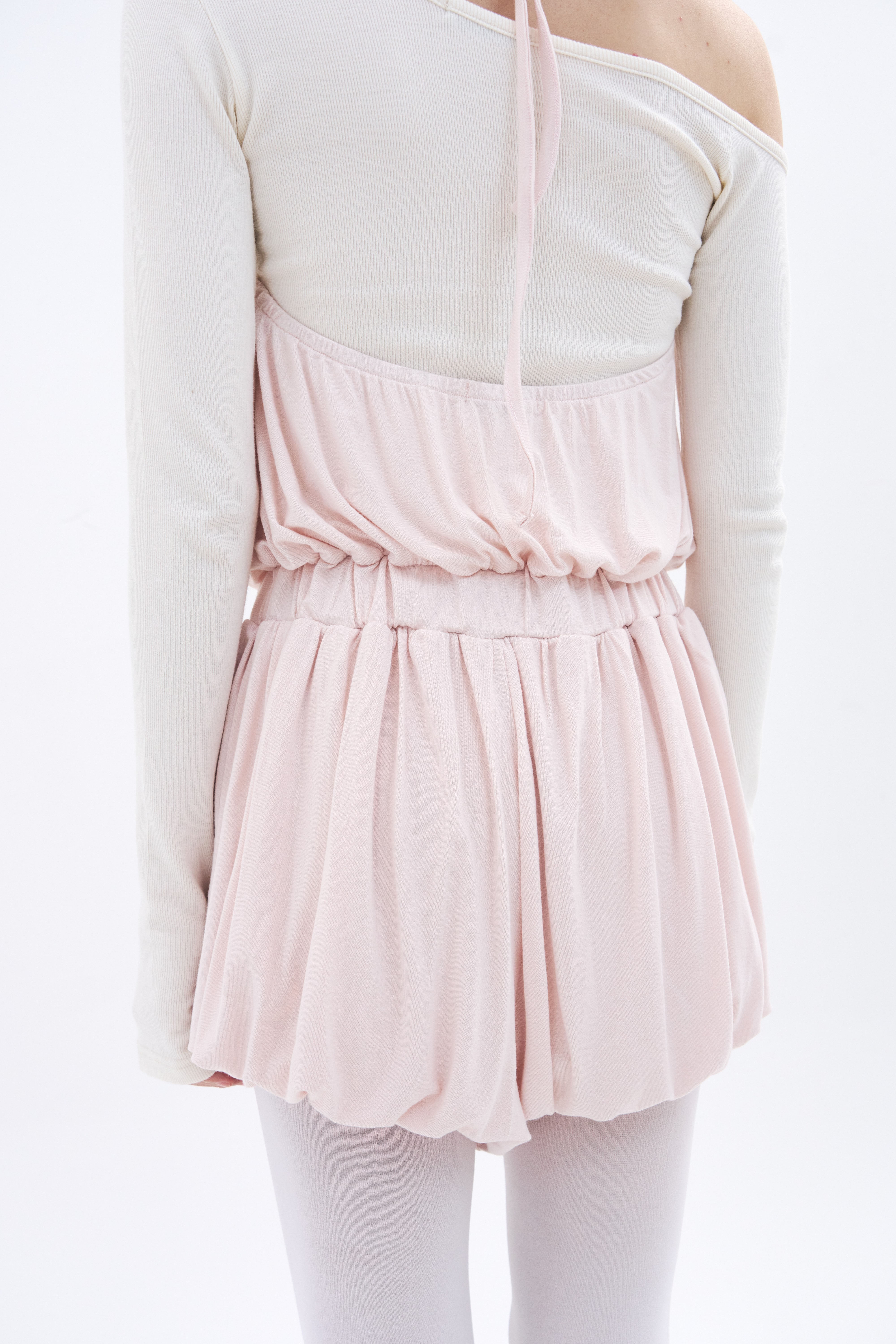 Halter Balloon Romper _ Apricot Pink