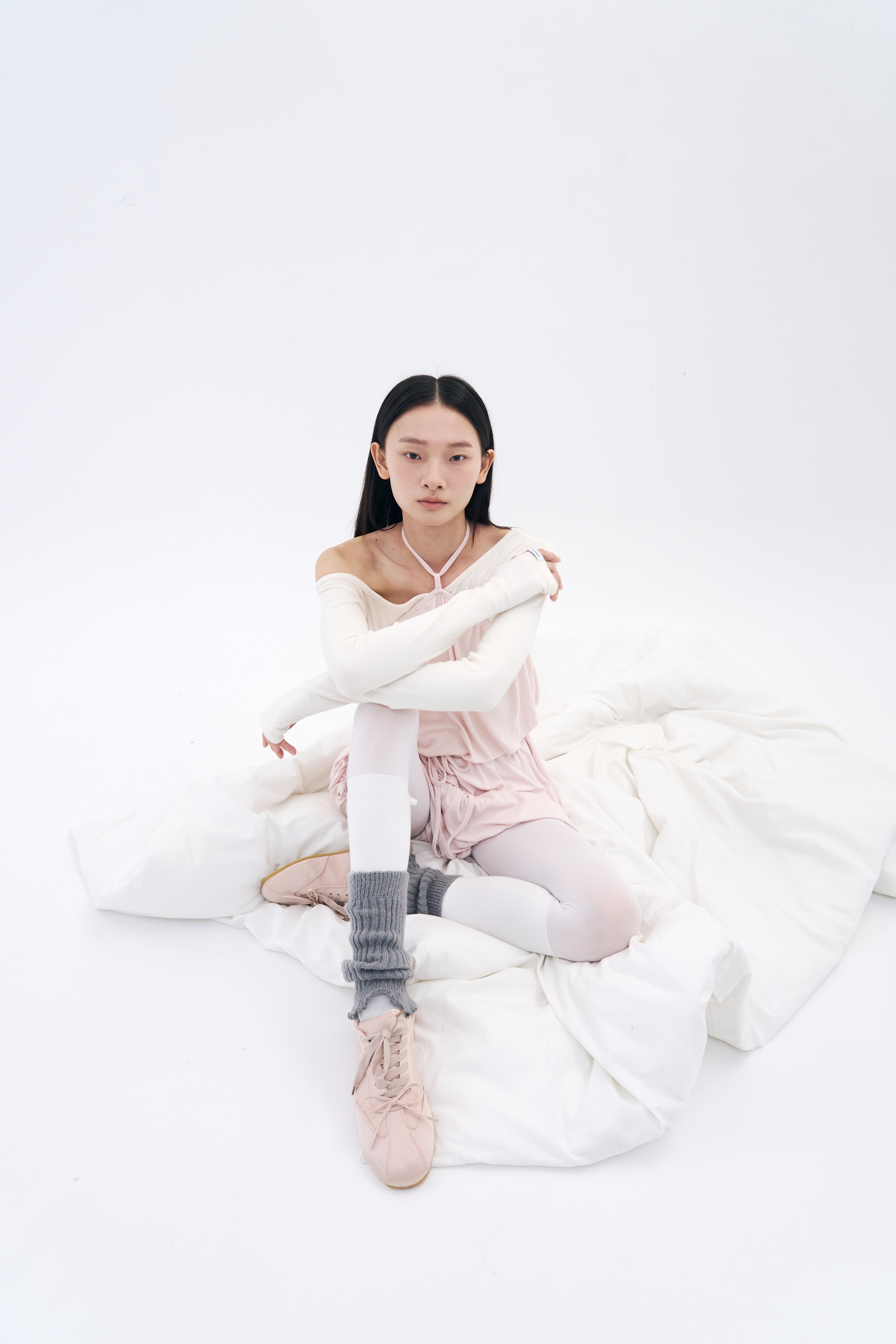 Tilt Shoulder Tee _ Cream Ivory