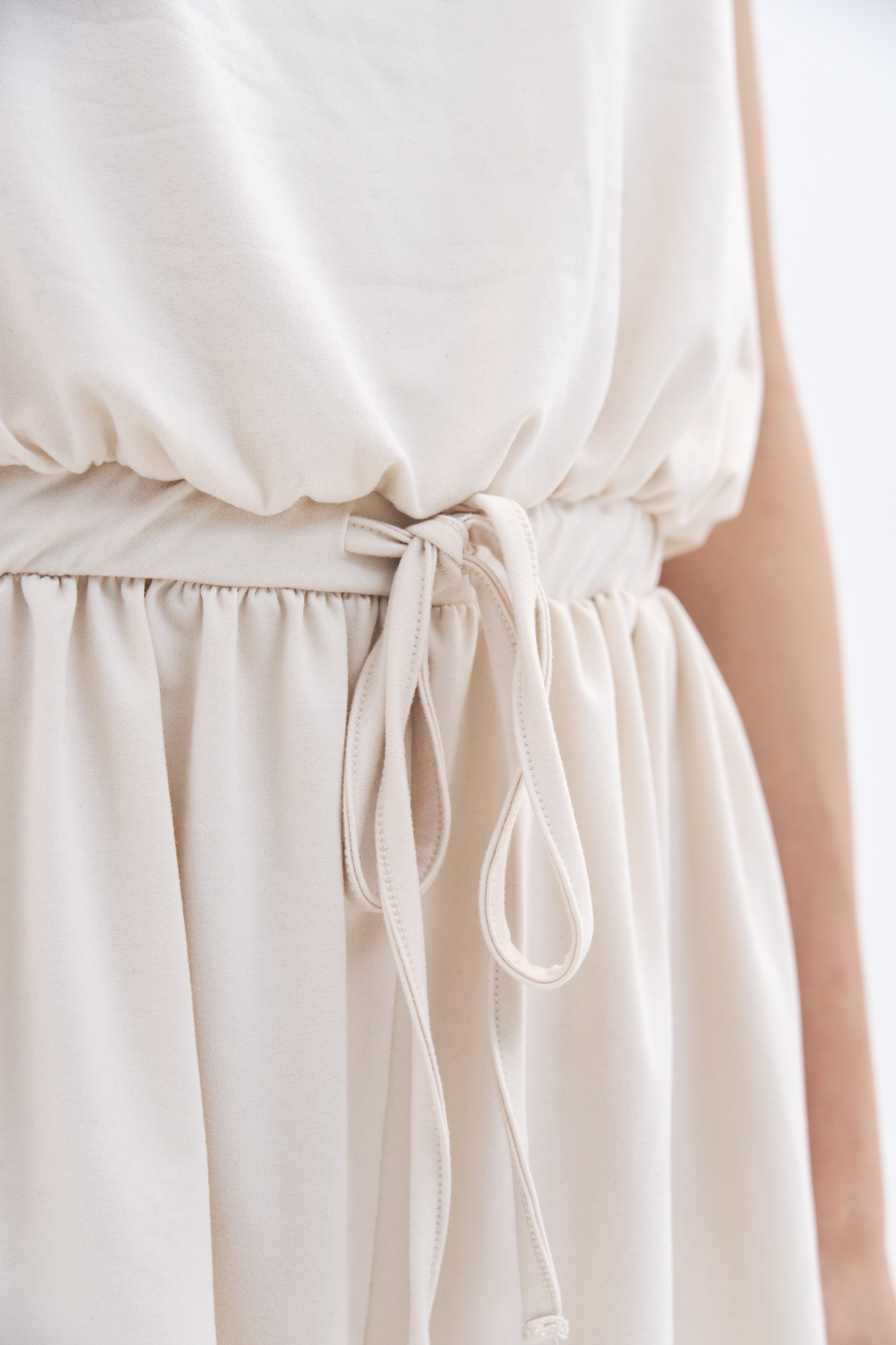 Drape Back Romper _ Vanilla Cream