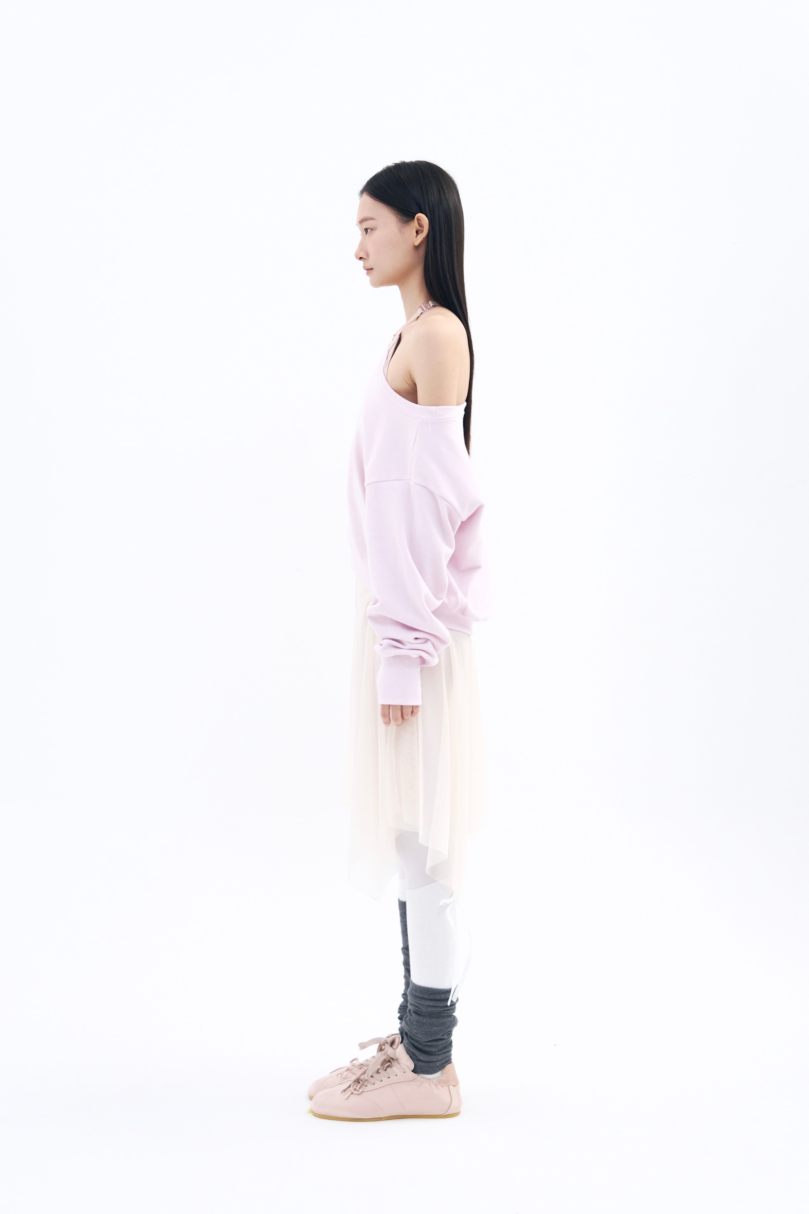 [Reorder|9월2째주 순차예약발송] Toitoi(toi) Drape Shoulder Sweatshirts _ Pale Pink