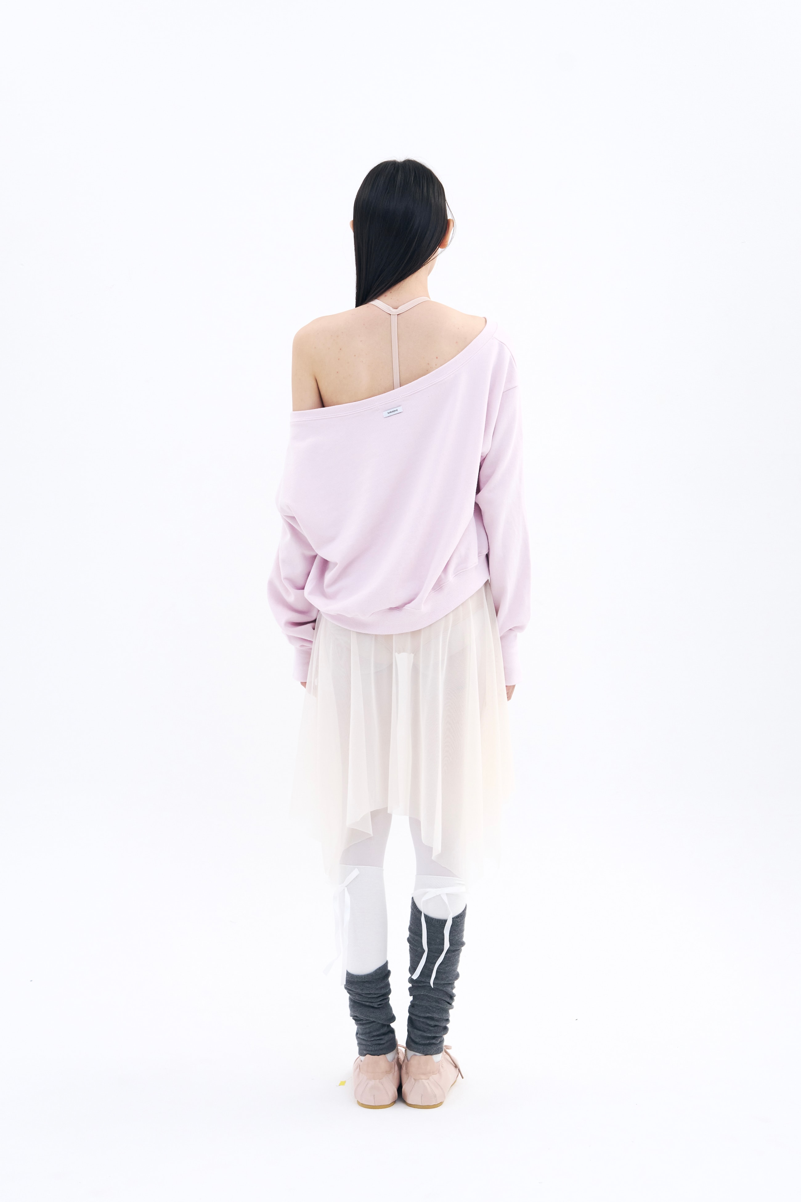 [Reorder|9월2째주 순차예약발송] Toitoi(toi) Drape Shoulder Sweatshirts _ Pale Pink