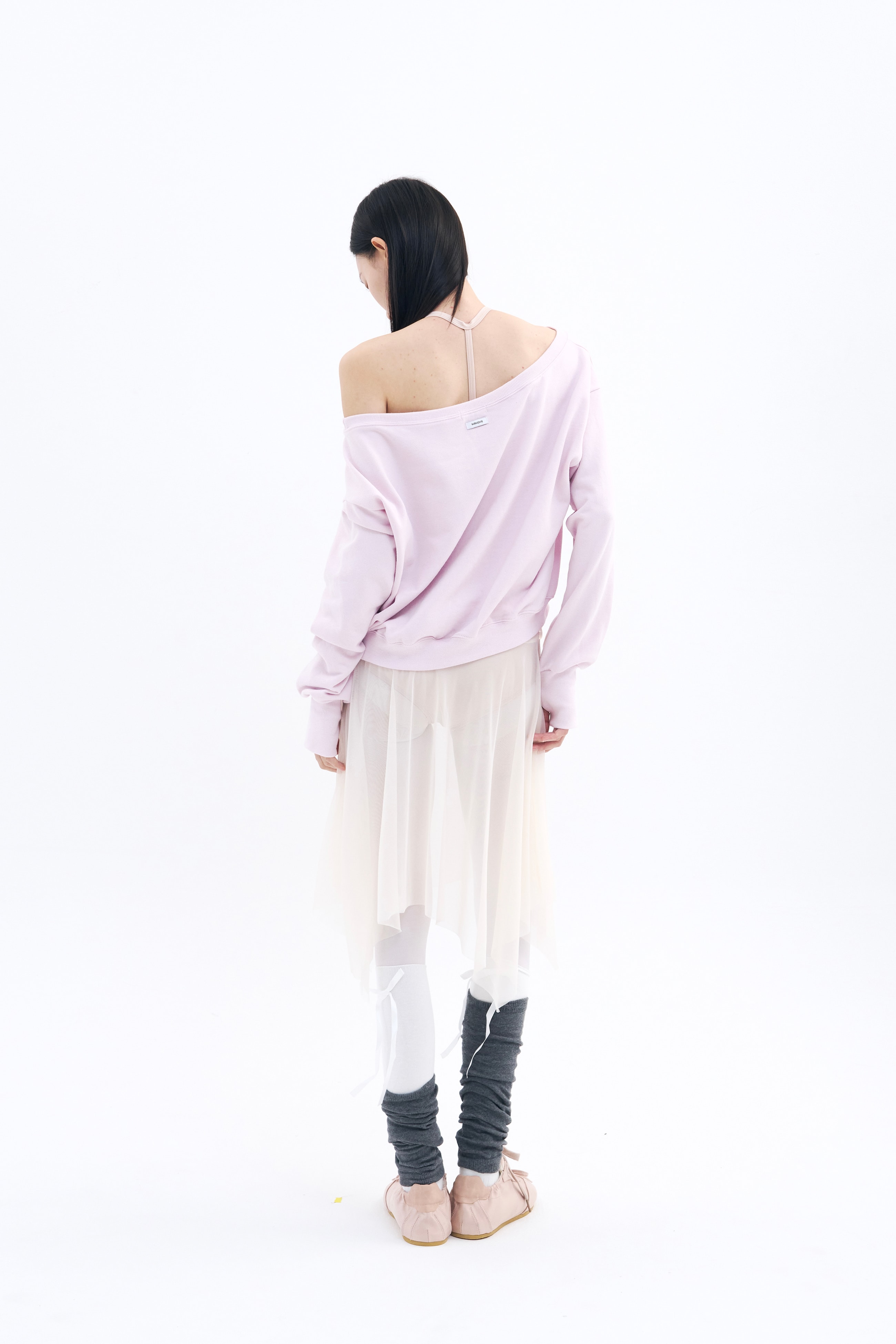 [Reorder|9월2째주 순차예약발송] Toitoi(toi) Drape Shoulder Sweatshirts _ Pale Pink