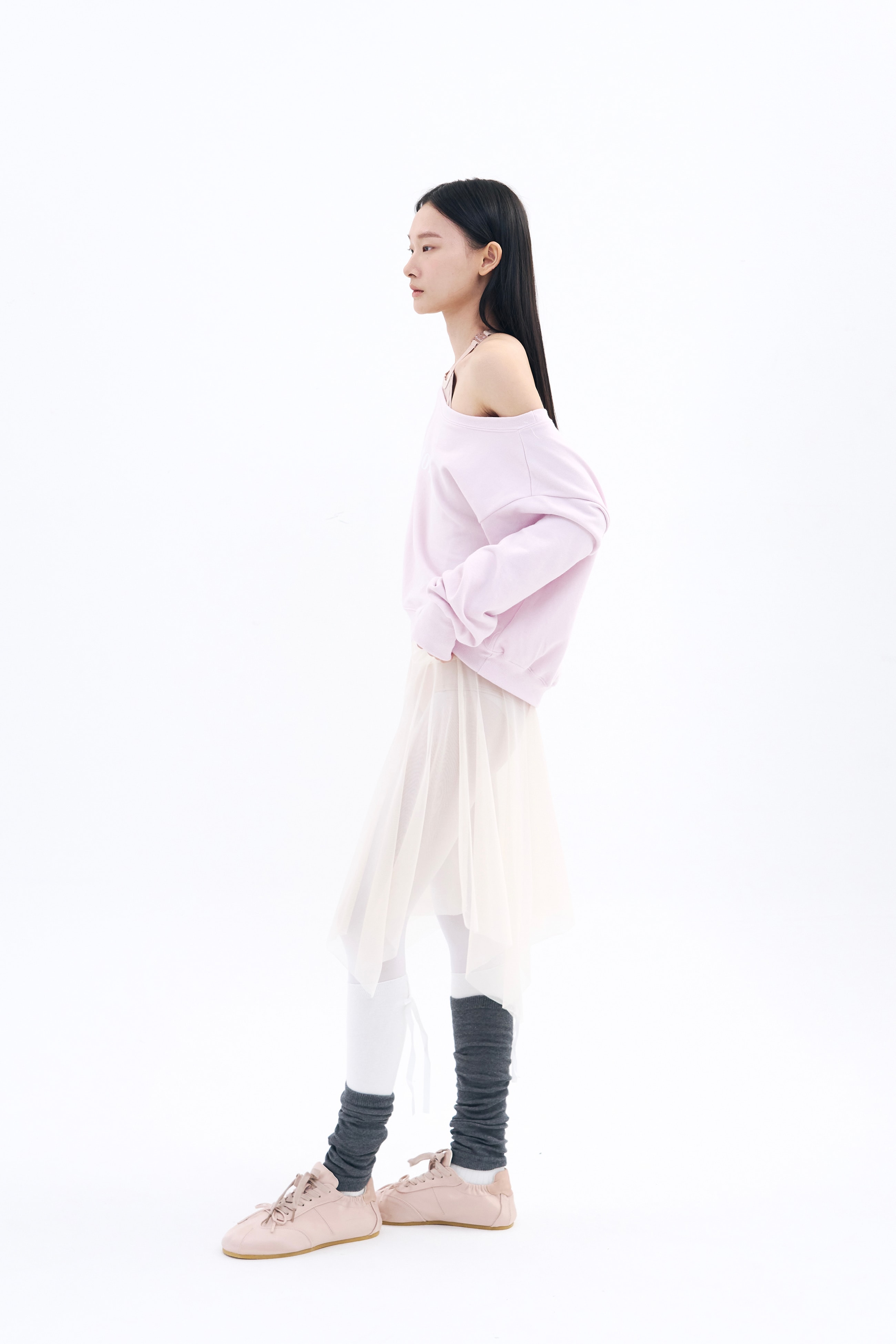 [Reorder|9월2째주 순차예약발송] Toitoi(toi) Drape Shoulder Sweatshirts _ Pale Pink