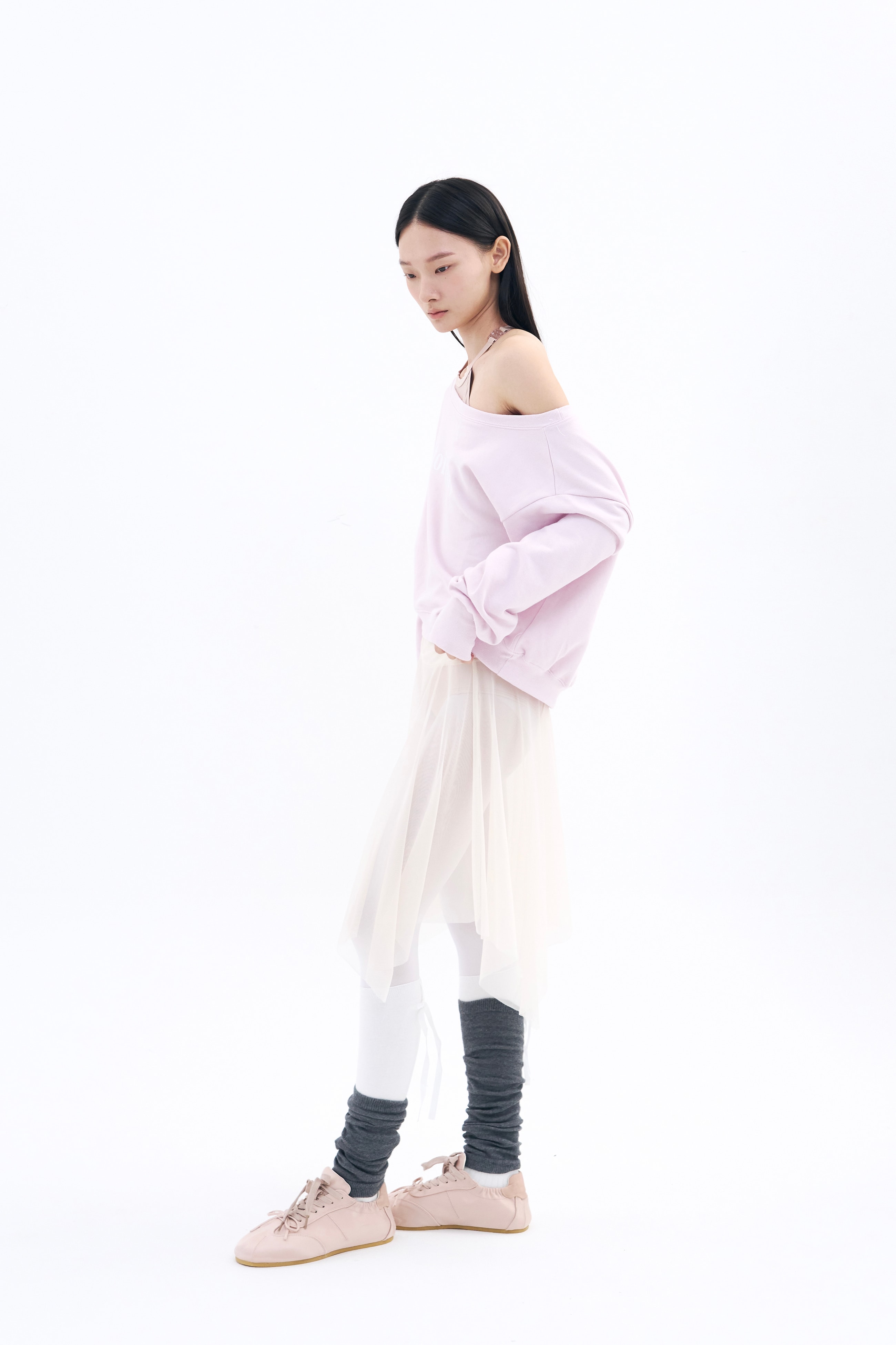 [Reorder|9월2째주 순차예약발송] Toitoi(toi) Drape Shoulder Sweatshirts _ Pale Pink