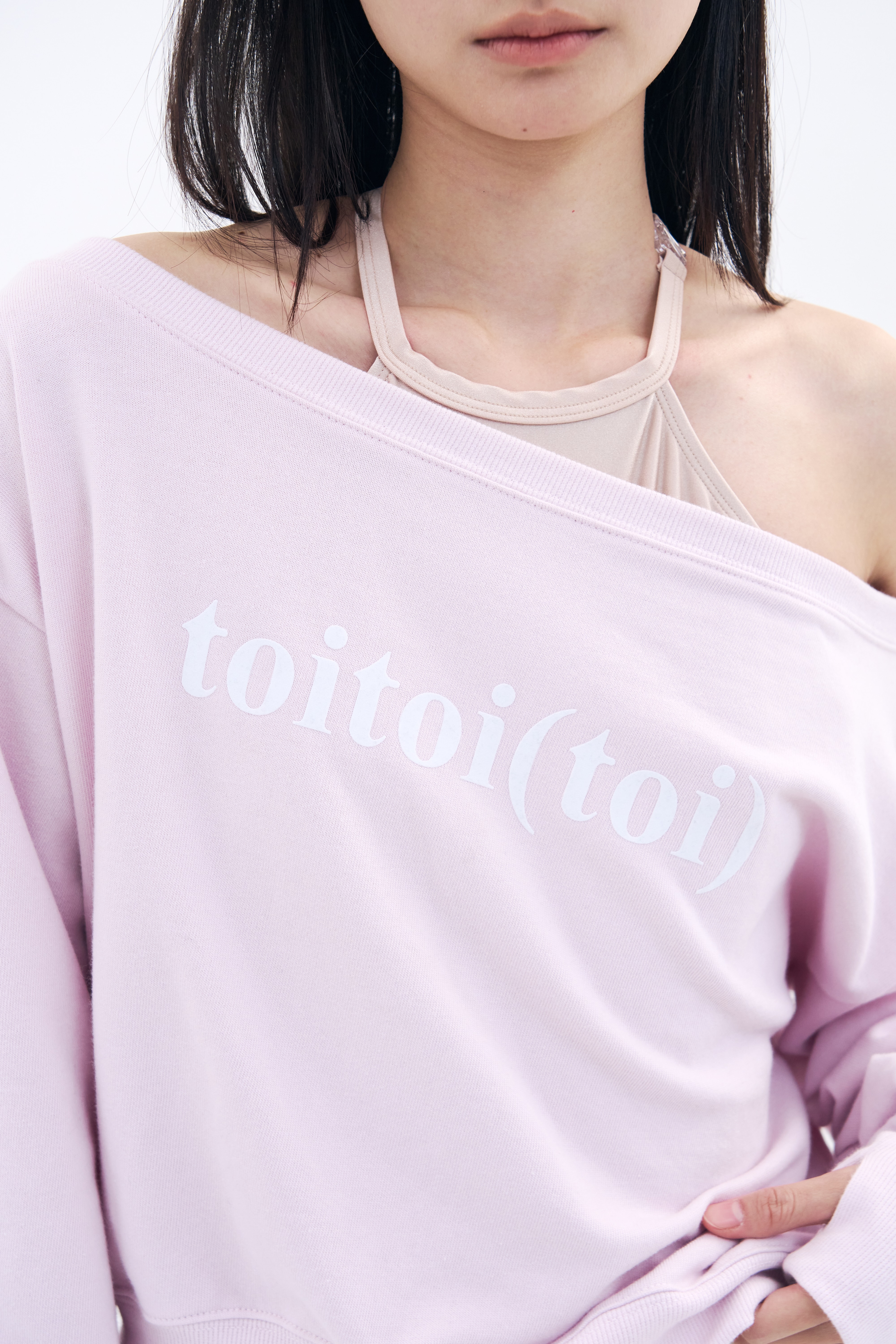 [Reorder|9월2째주 순차예약발송] Toitoi(toi) Drape Shoulder Sweatshirts _ Pale Pink