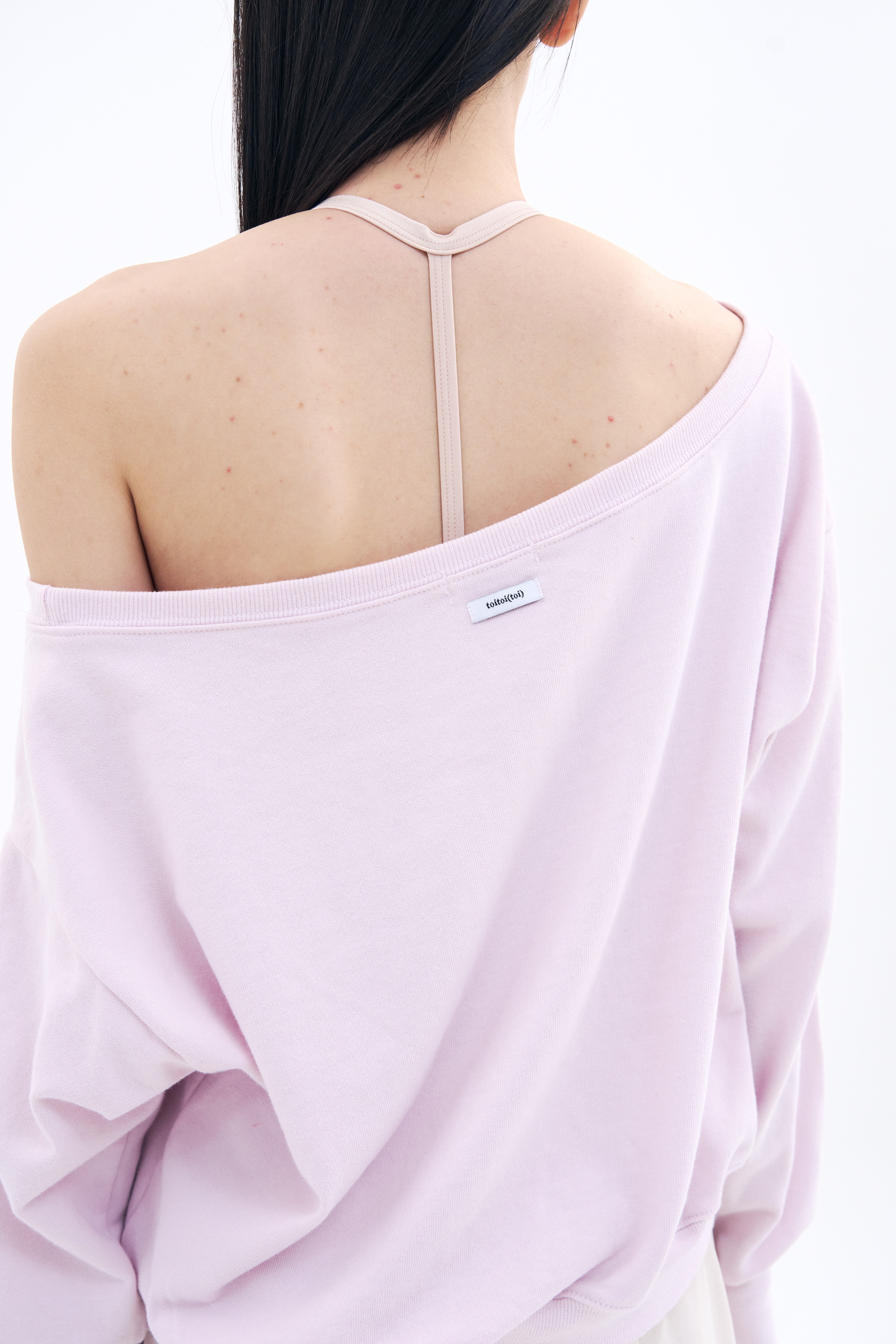 [Reorder|9월2째주 순차예약발송] Toitoi(toi) Drape Shoulder Sweatshirts _ Pale Pink