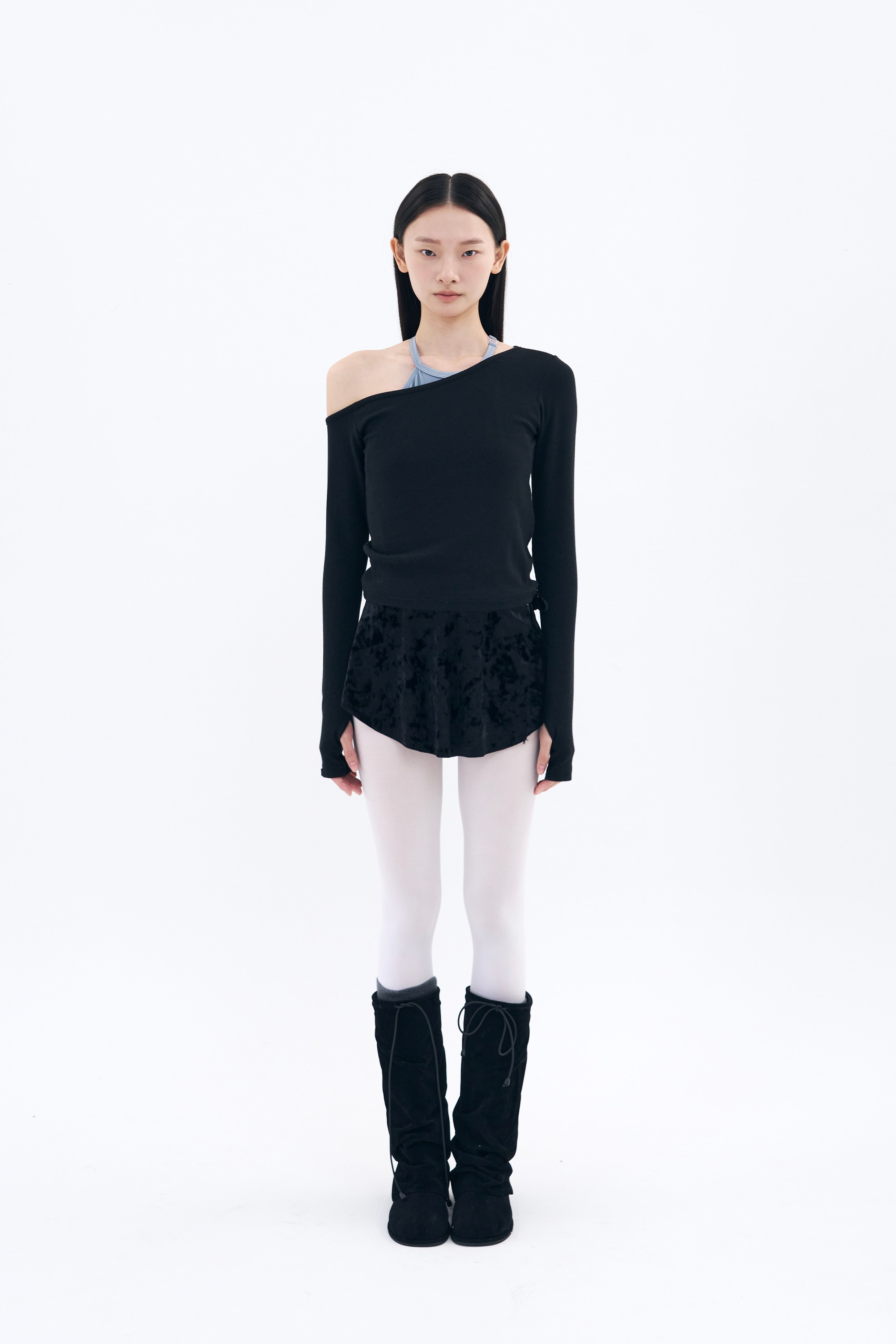 Tilt Shoulder Tee _ Black