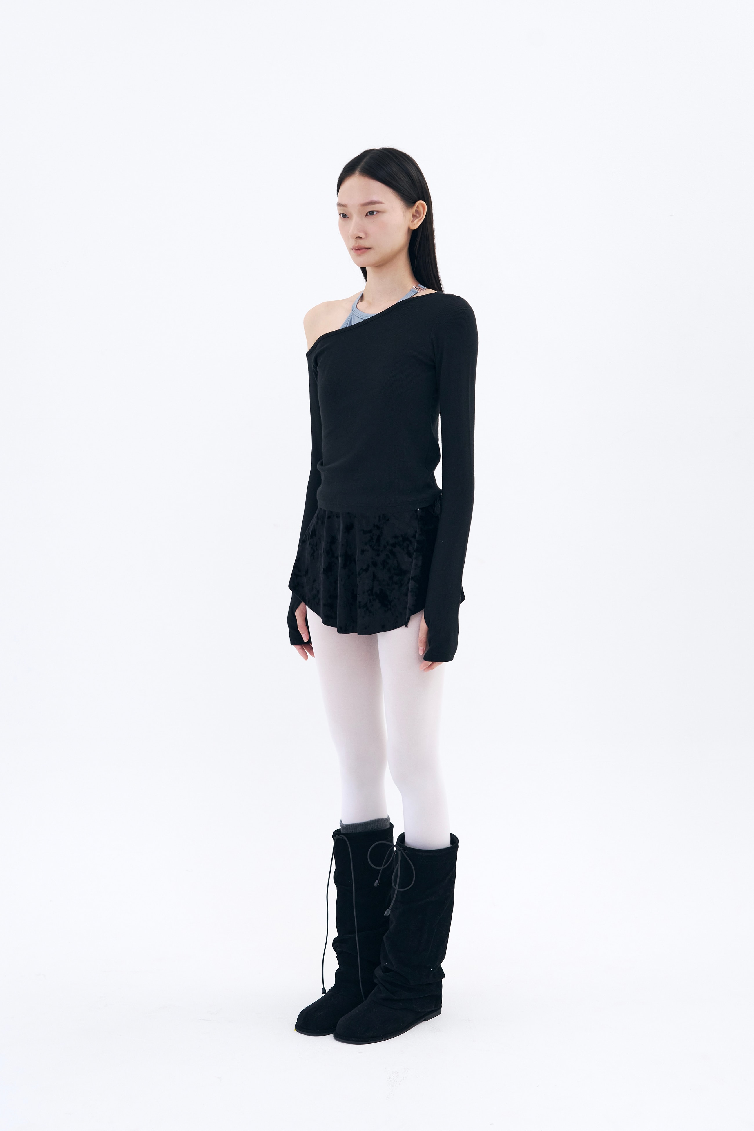 Tilt Shoulder Tee _ Black