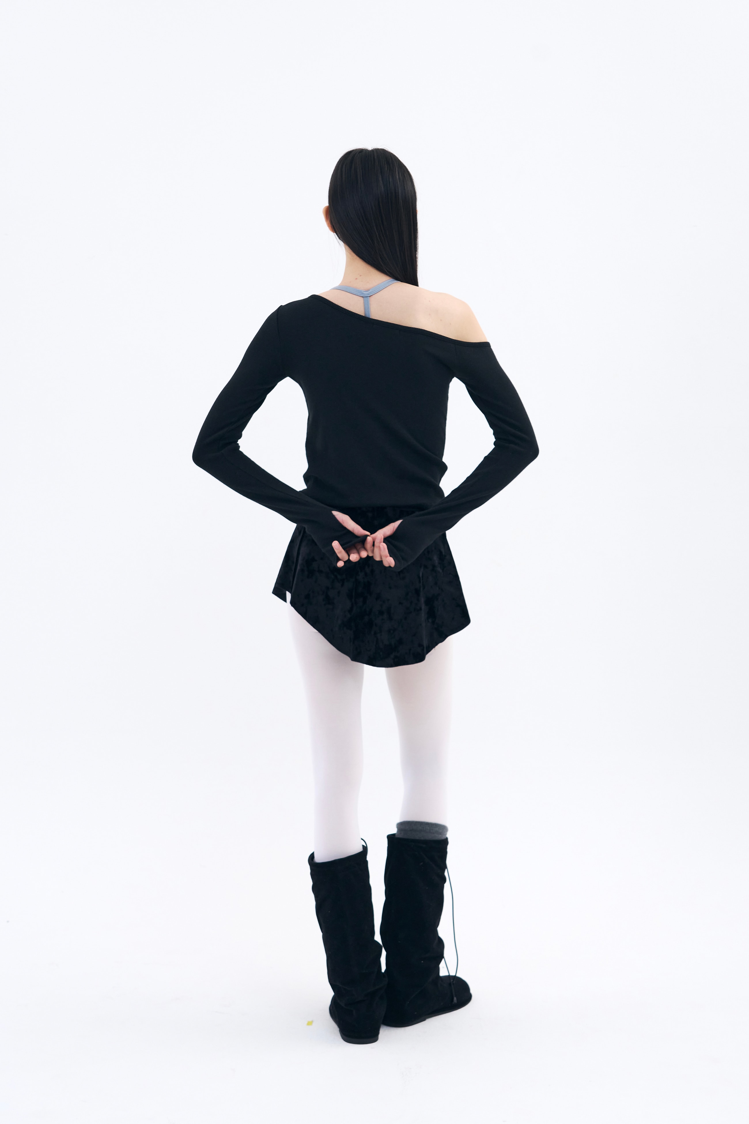 Tilt Shoulder Tee _ Black