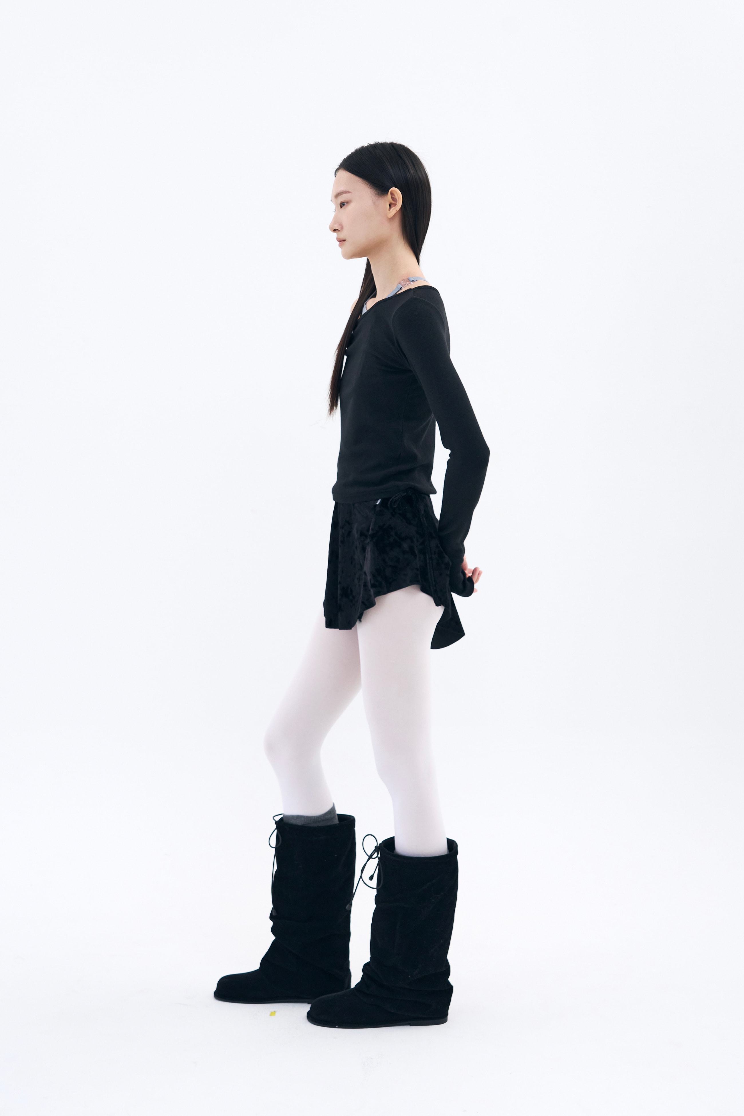 Tilt Shoulder Tee _ Black