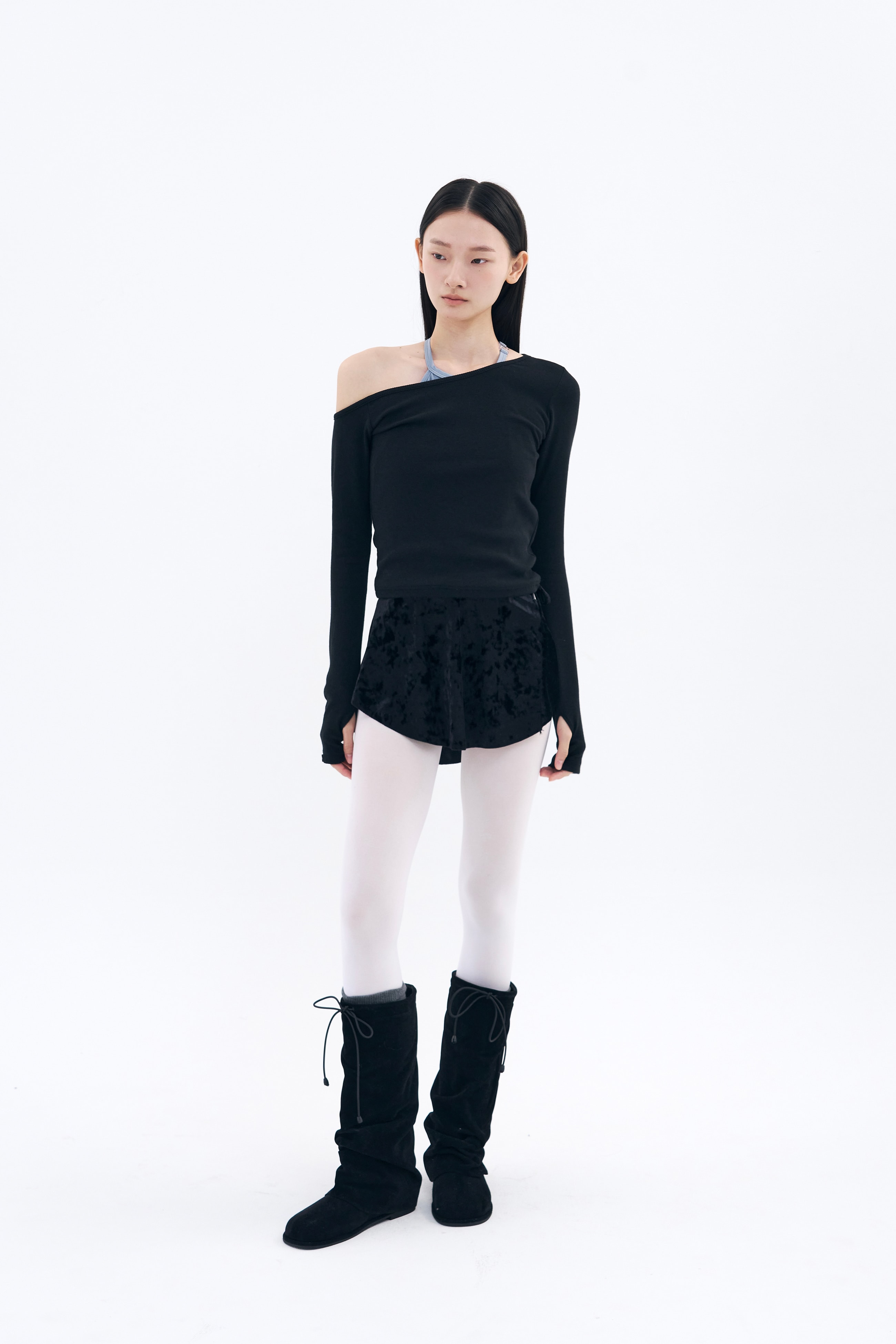 Tilt Shoulder Tee _ Black