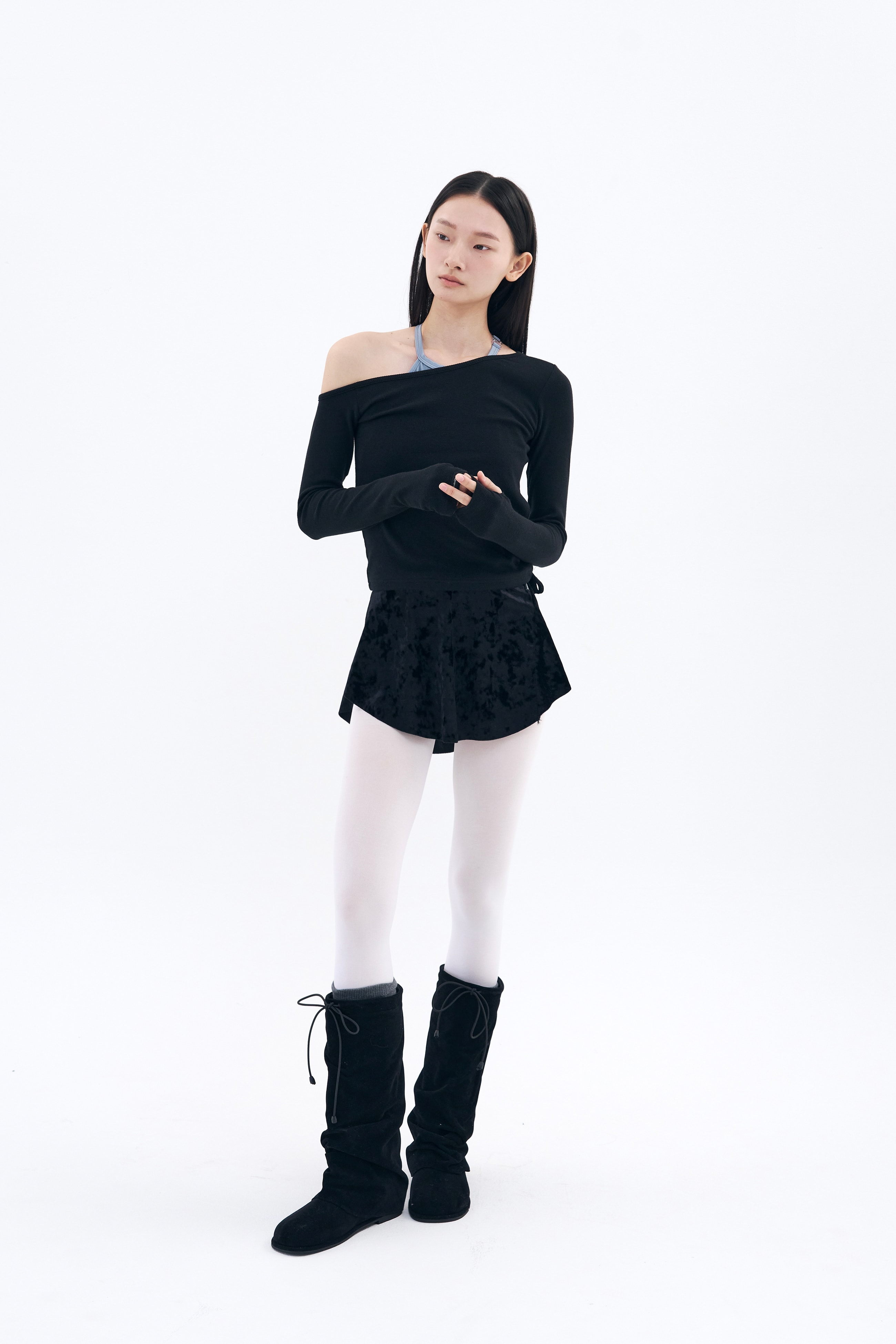 Tilt Shoulder Tee _ Black