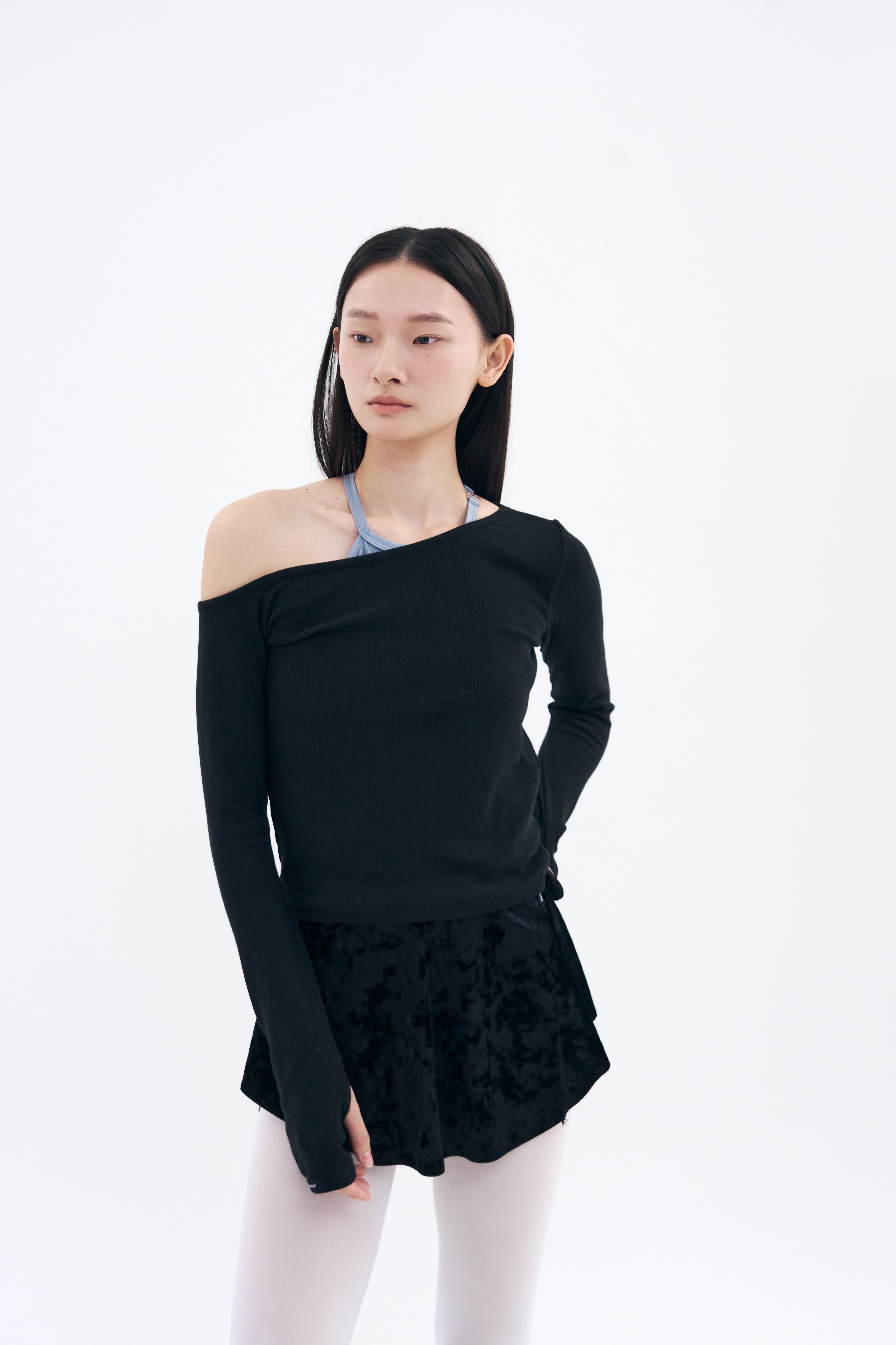 Tilt Shoulder Tee _ Black