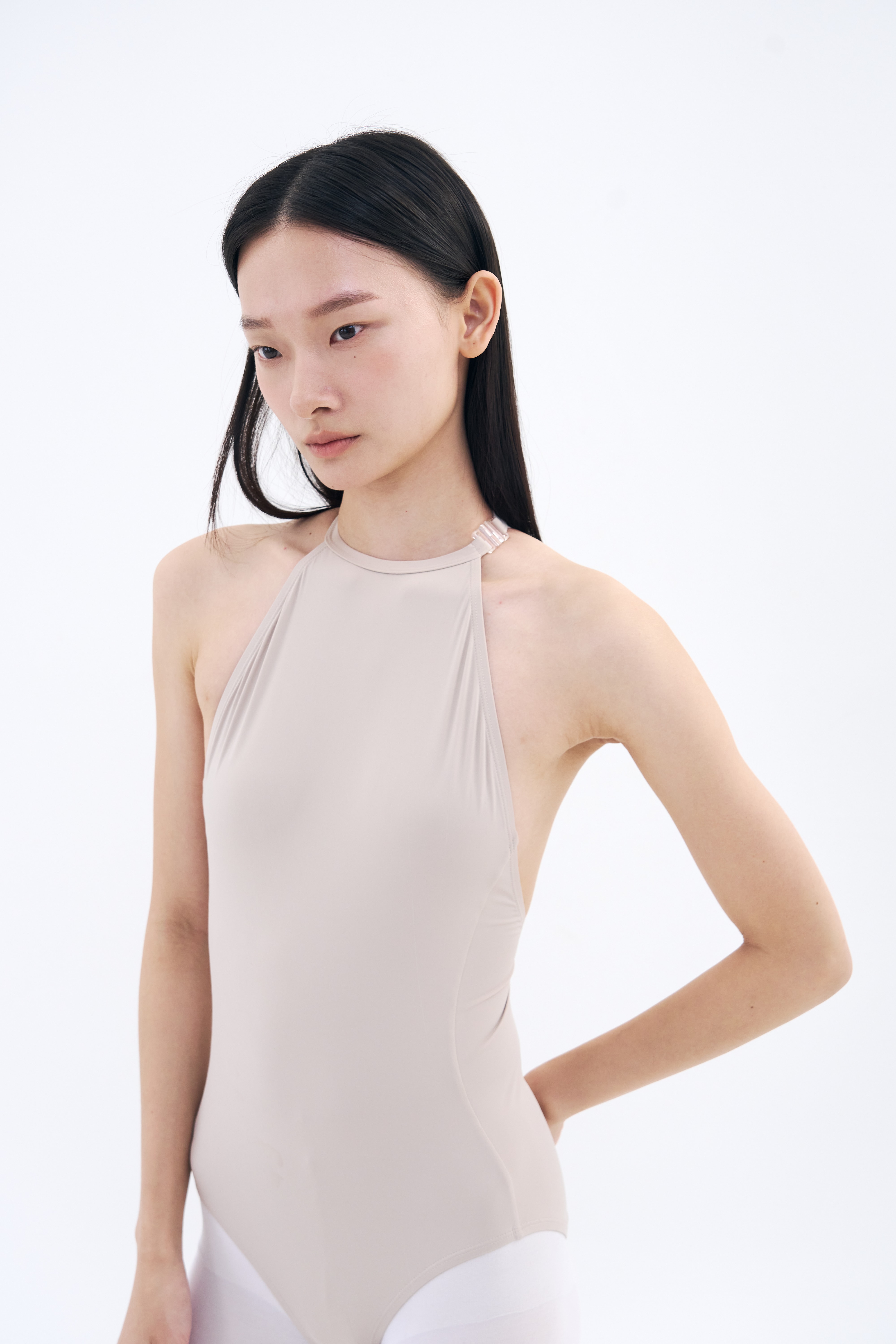 Back Twist Leotard  _ Dusty Skin