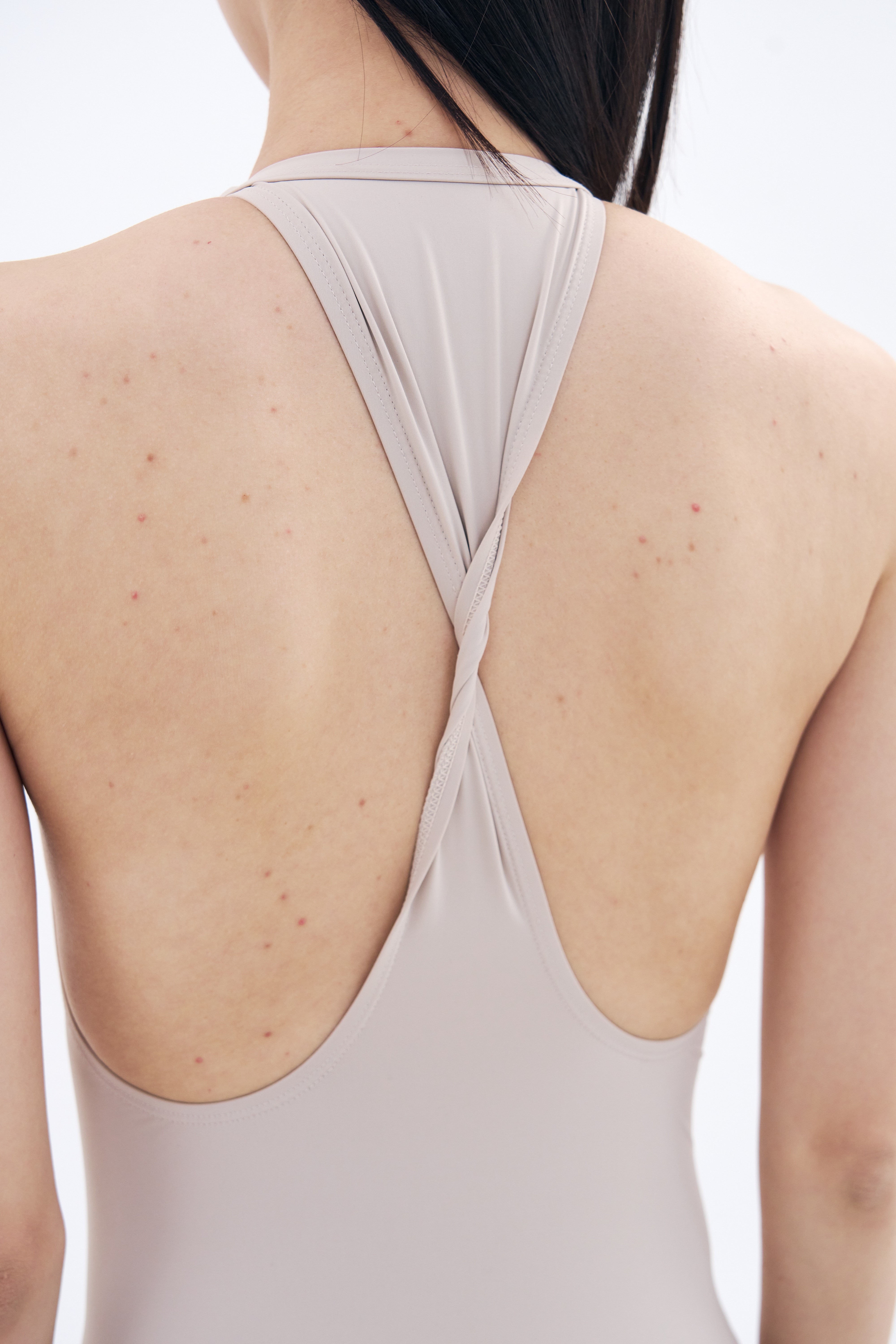 Back Twist Leotard  _ Dusty Skin