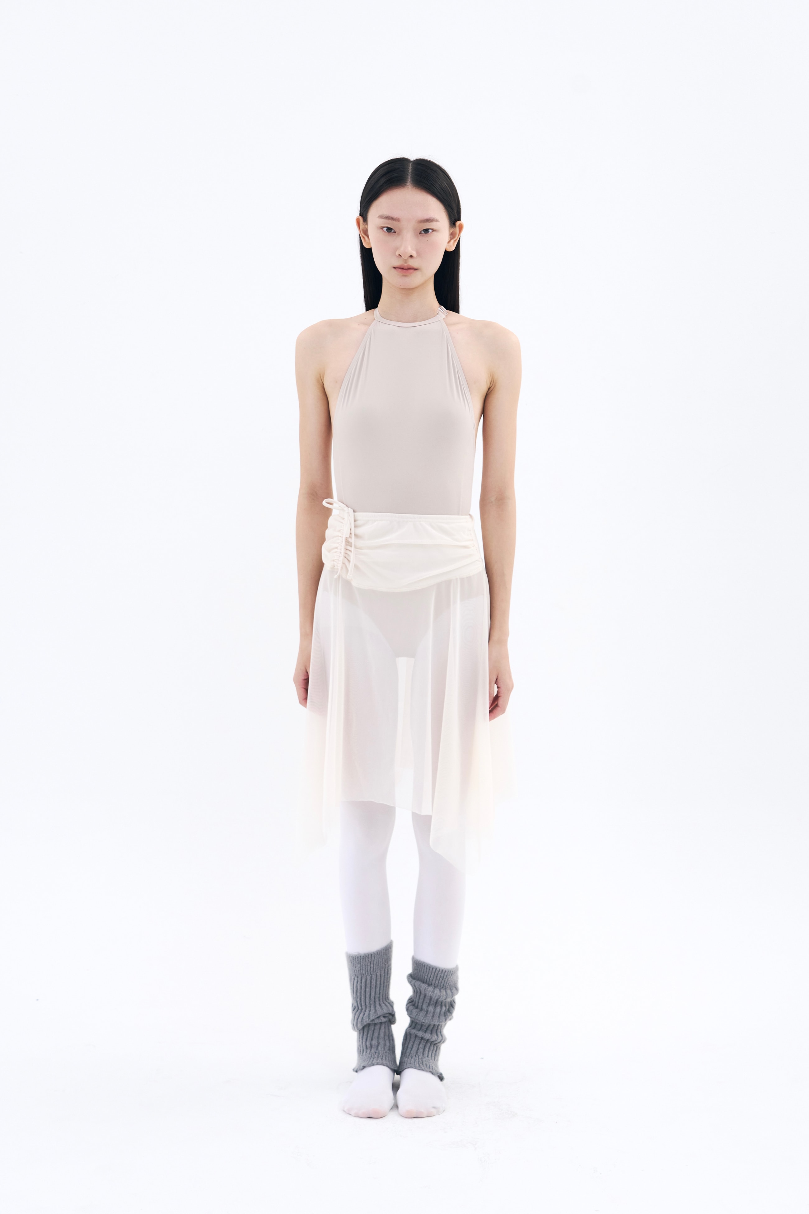 [4차 Reorder]Bow of Air Mesh Skirt  _ Cream