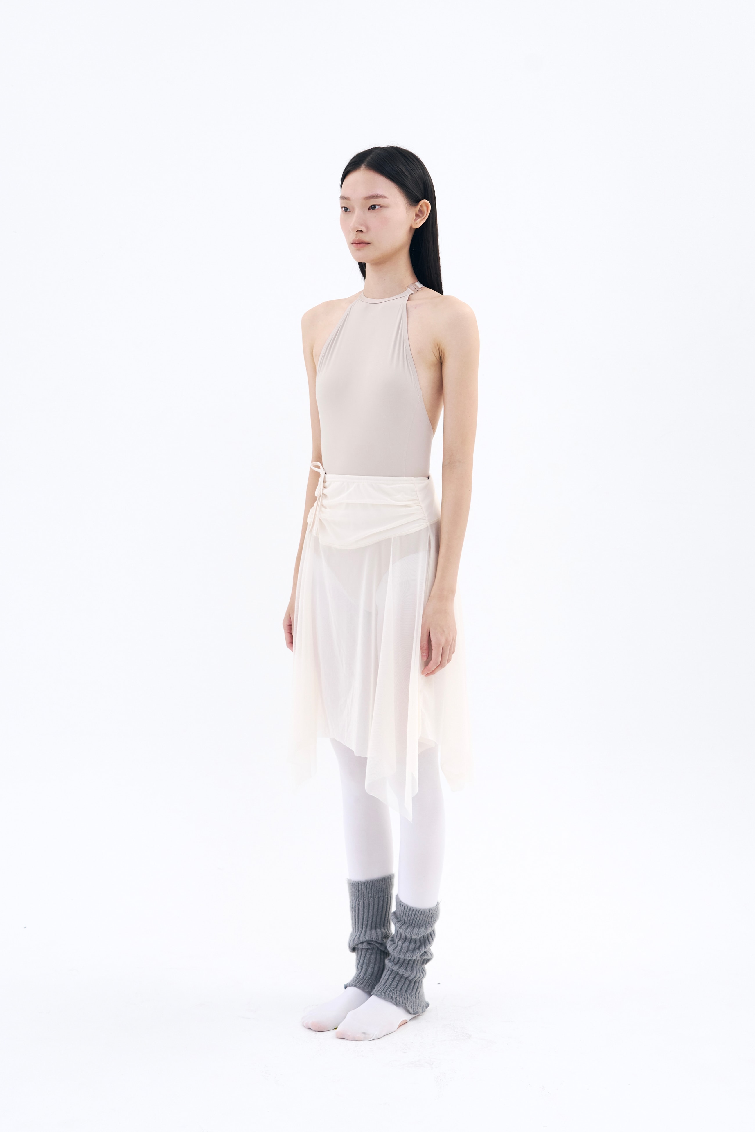 [4차 Reorder]Bow of Air Mesh Skirt  _ Cream