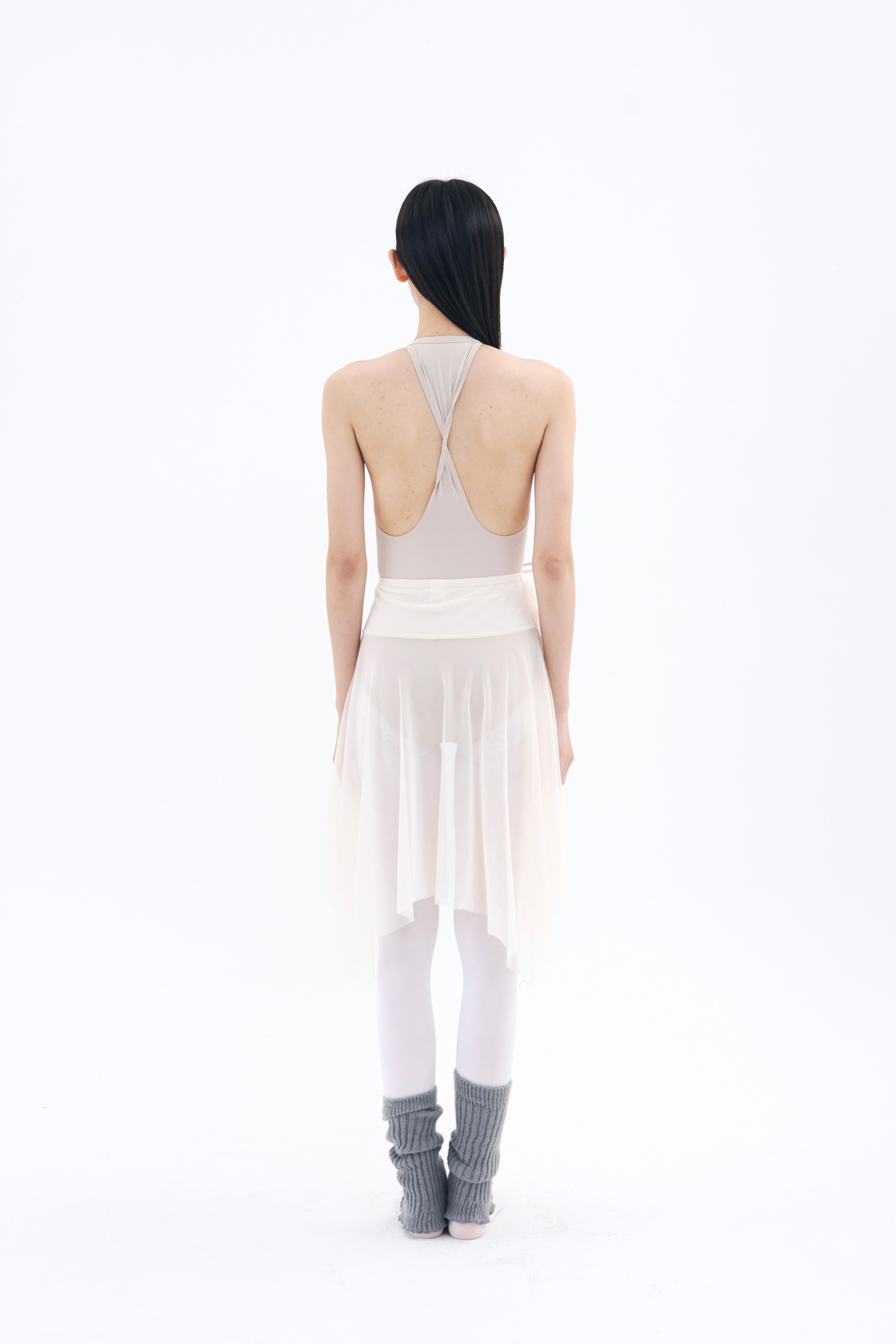 [4차 Reorder]Bow of Air Mesh Skirt  _ Cream