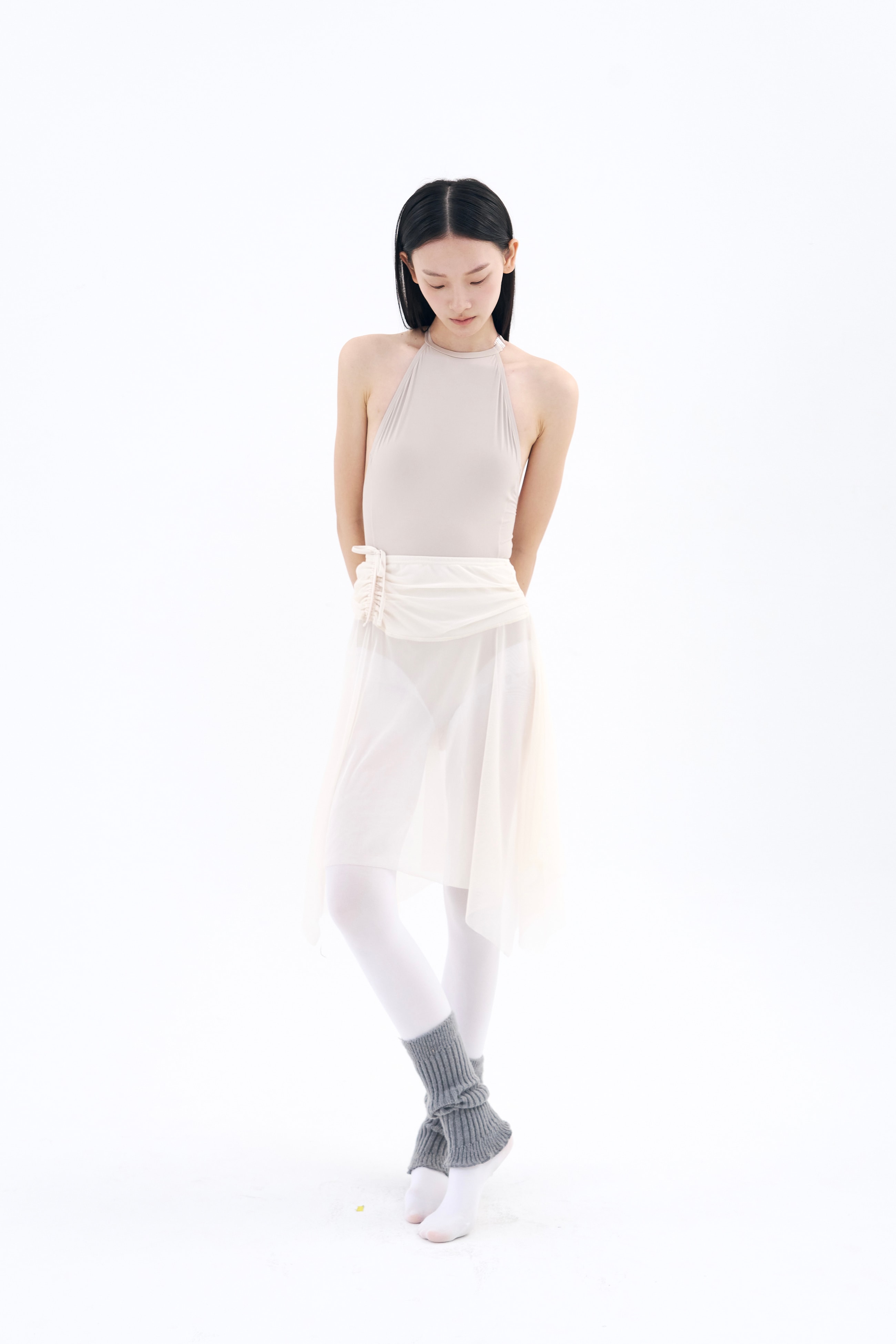 [4차 Reorder]Bow of Air Mesh Skirt  _ Cream