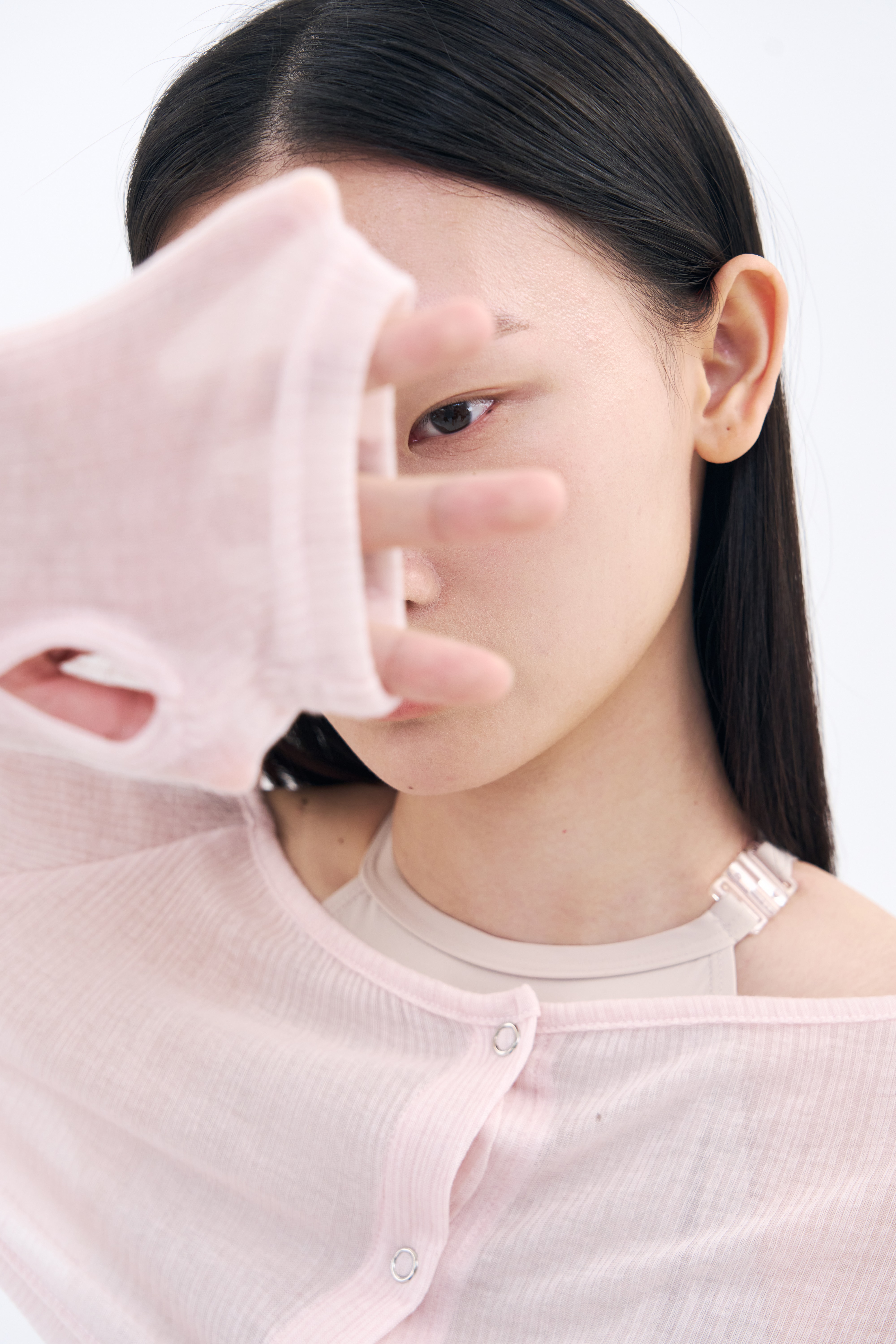 [Reorder | 8/21 (금) 순차 예약발송] Snap Cardigan Shrug _ Misty Peach