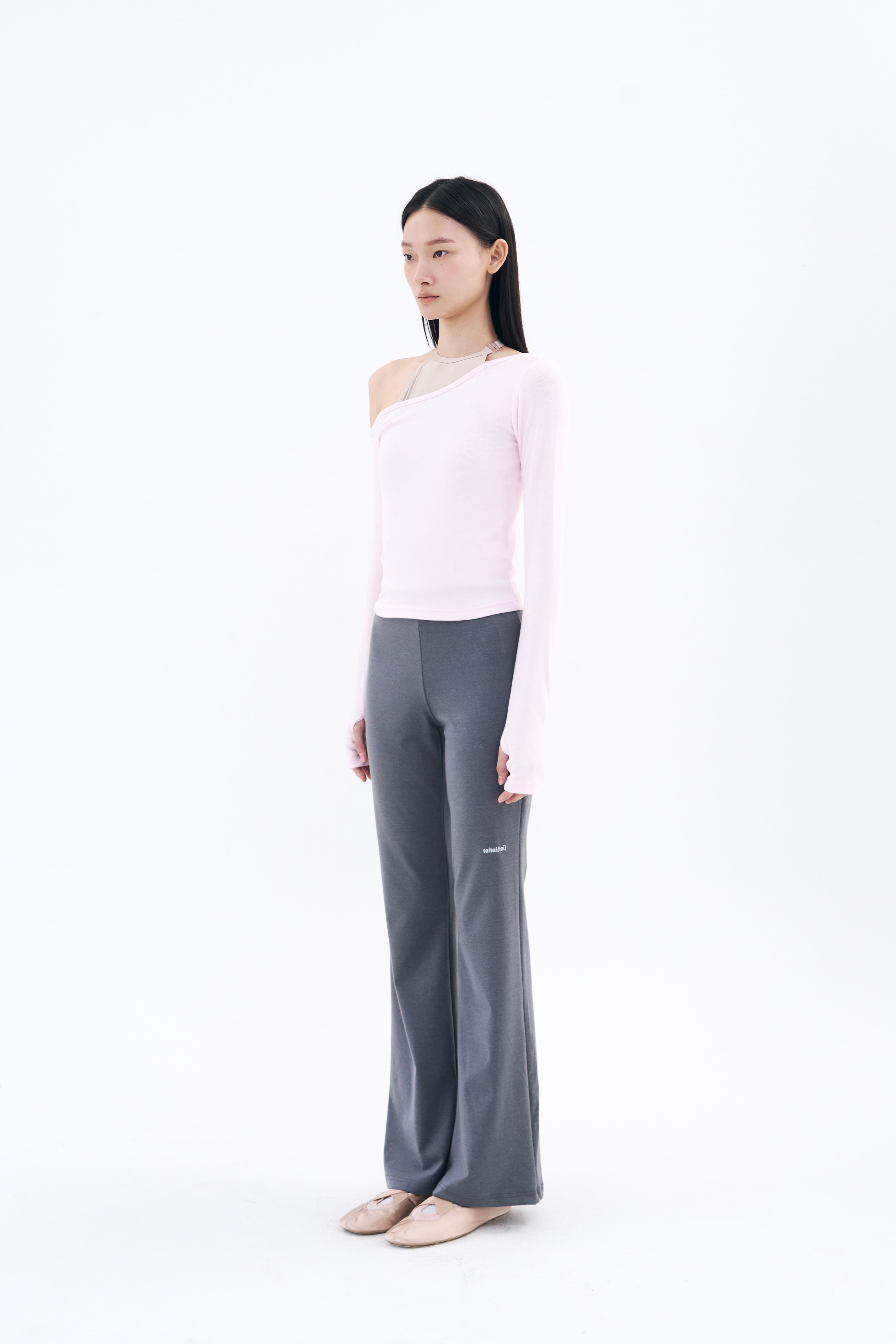 Tilt Shoulder Tee _ Barbie Pink