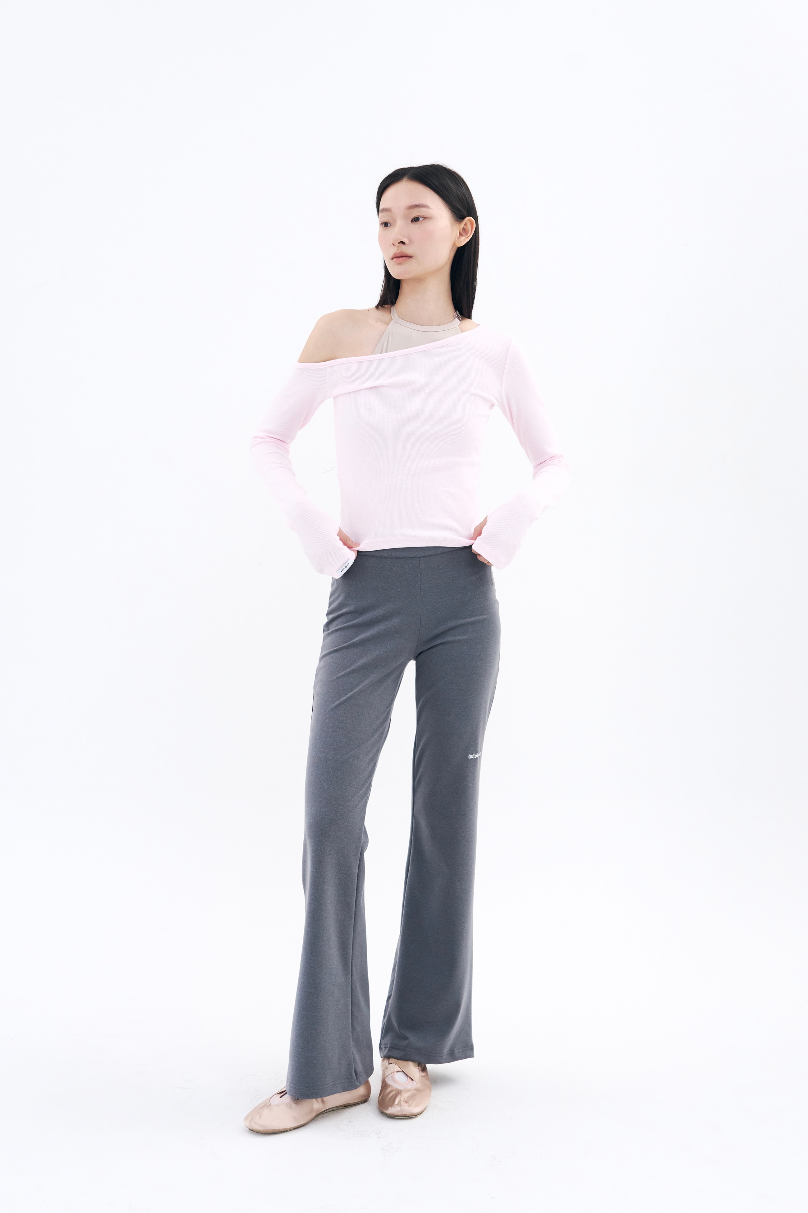 Tilt Shoulder Tee _ Barbie Pink