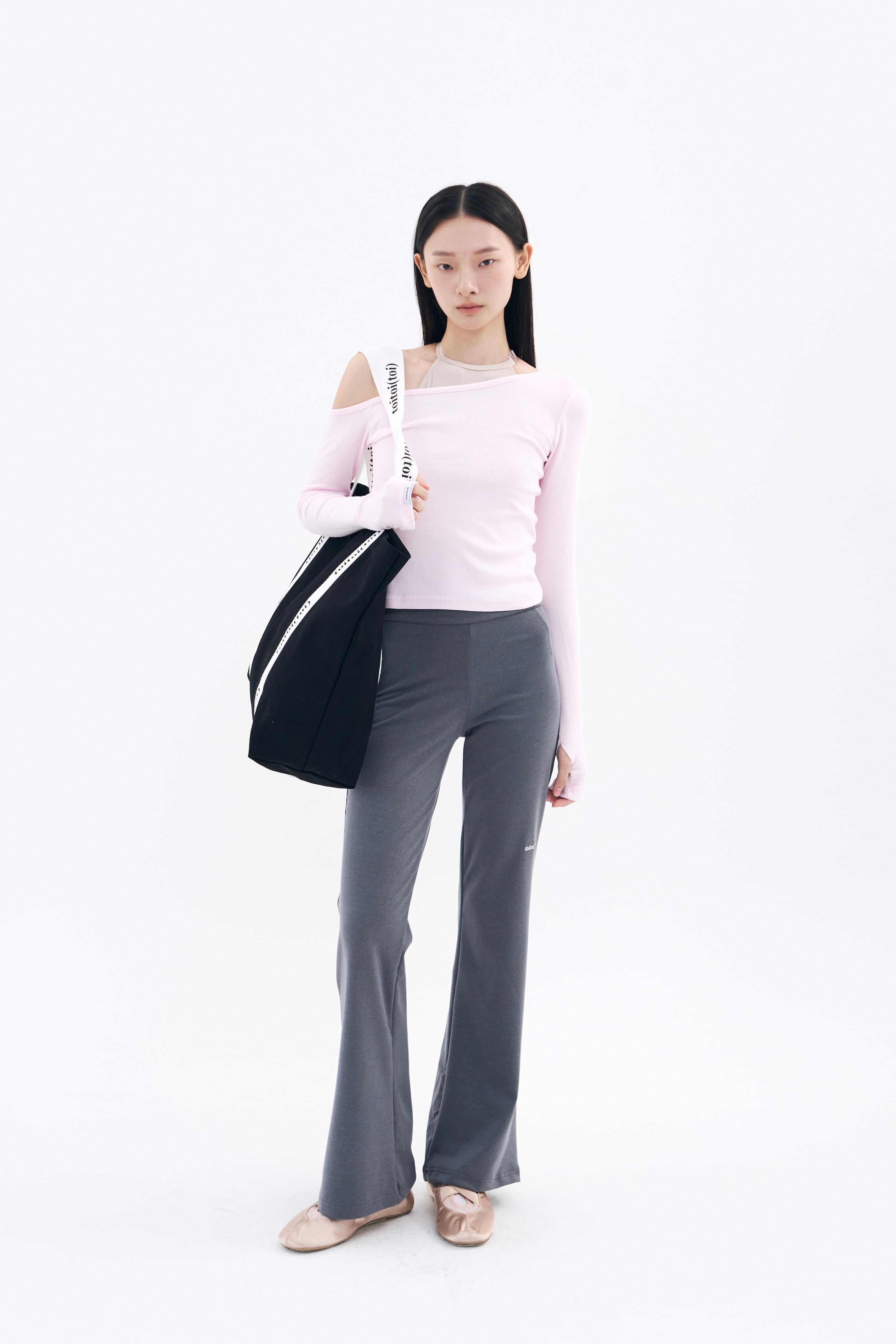 Tilt Shoulder Tee _ Barbie Pink