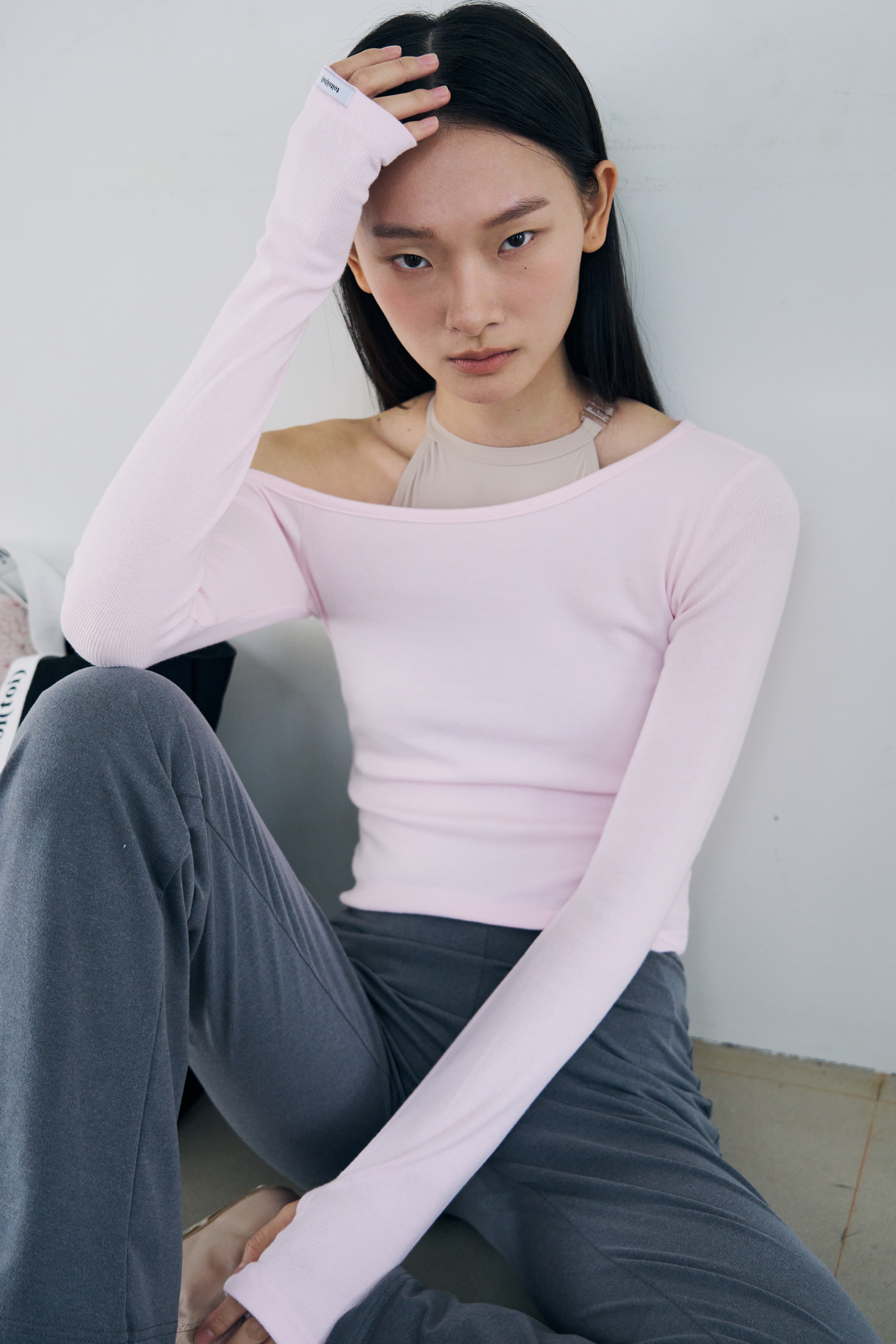 Tilt Shoulder Tee _ Barbie Pink