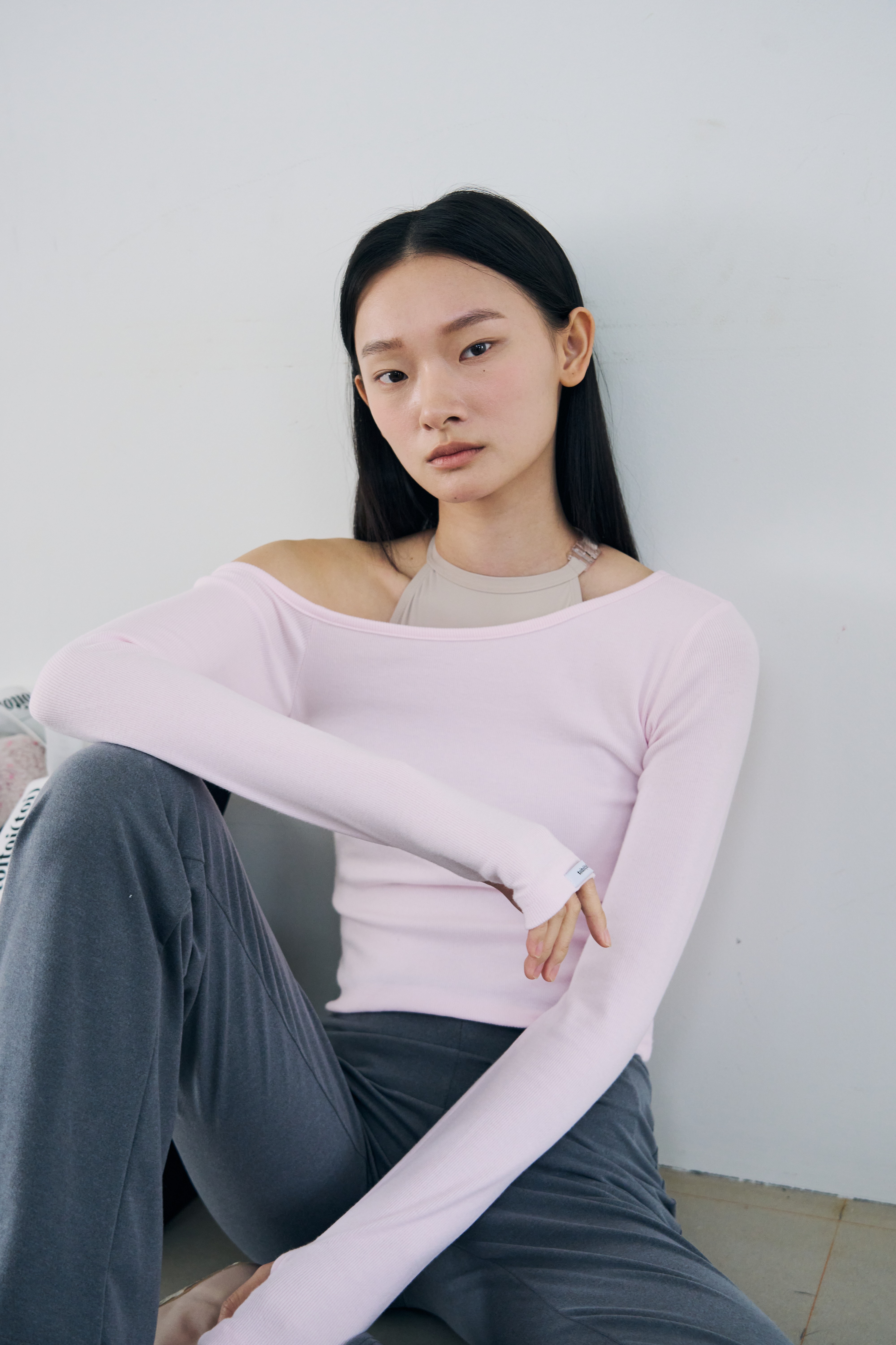 Tilt Shoulder Tee _ Barbie Pink