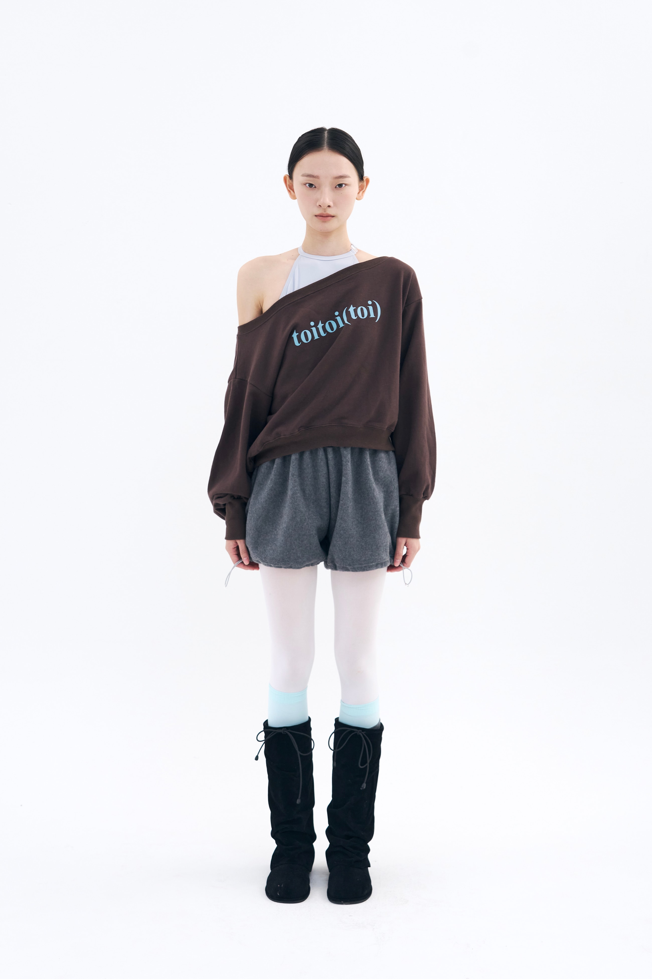 [Reorder|9월2째주 순차예약발송] Toitoi(toi) Drape Shoulder Sweatshirts _ Mocha Brown