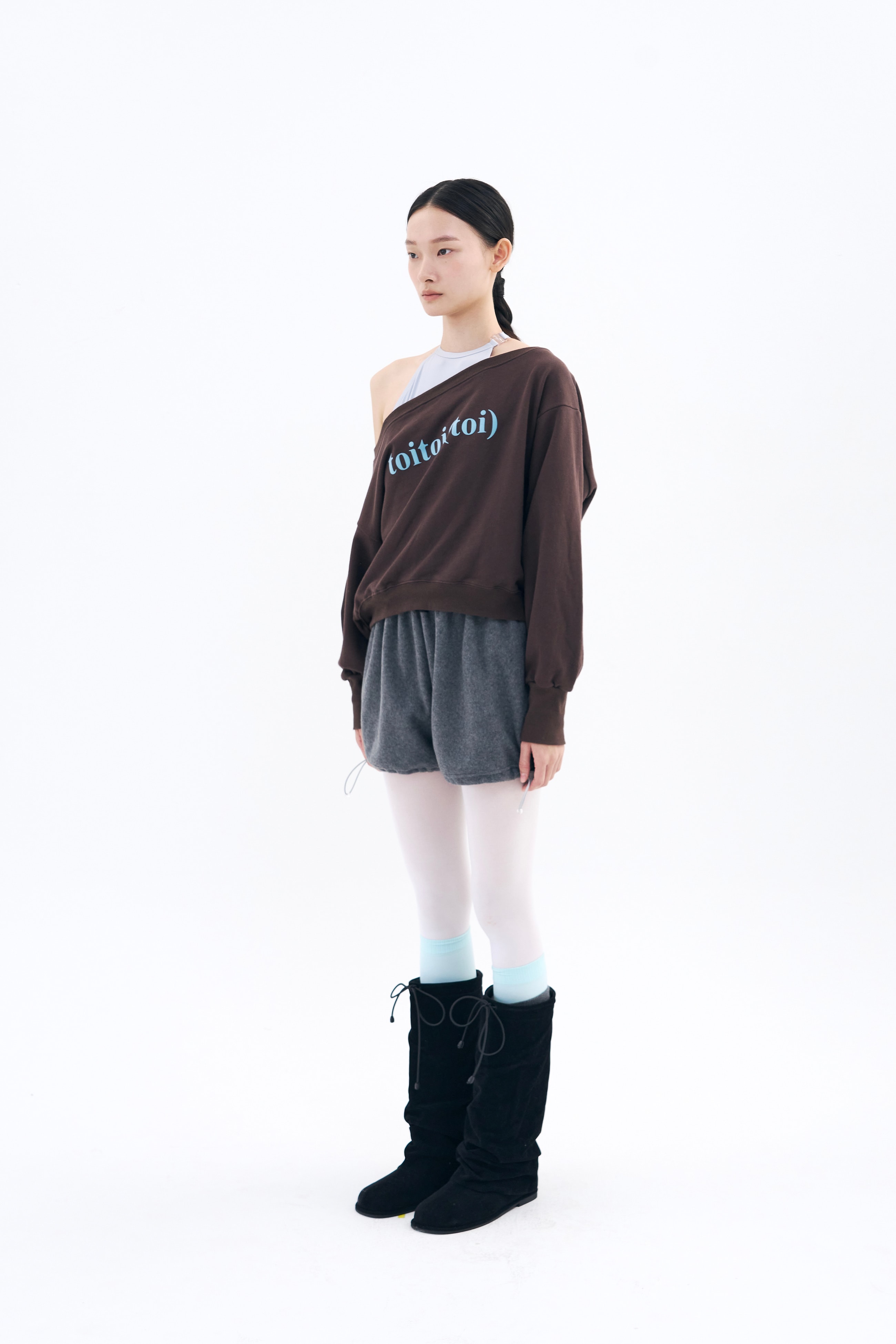 [Reorder|9월2째주 순차예약발송] Toitoi(toi) Drape Shoulder Sweatshirts _ Mocha Brown
