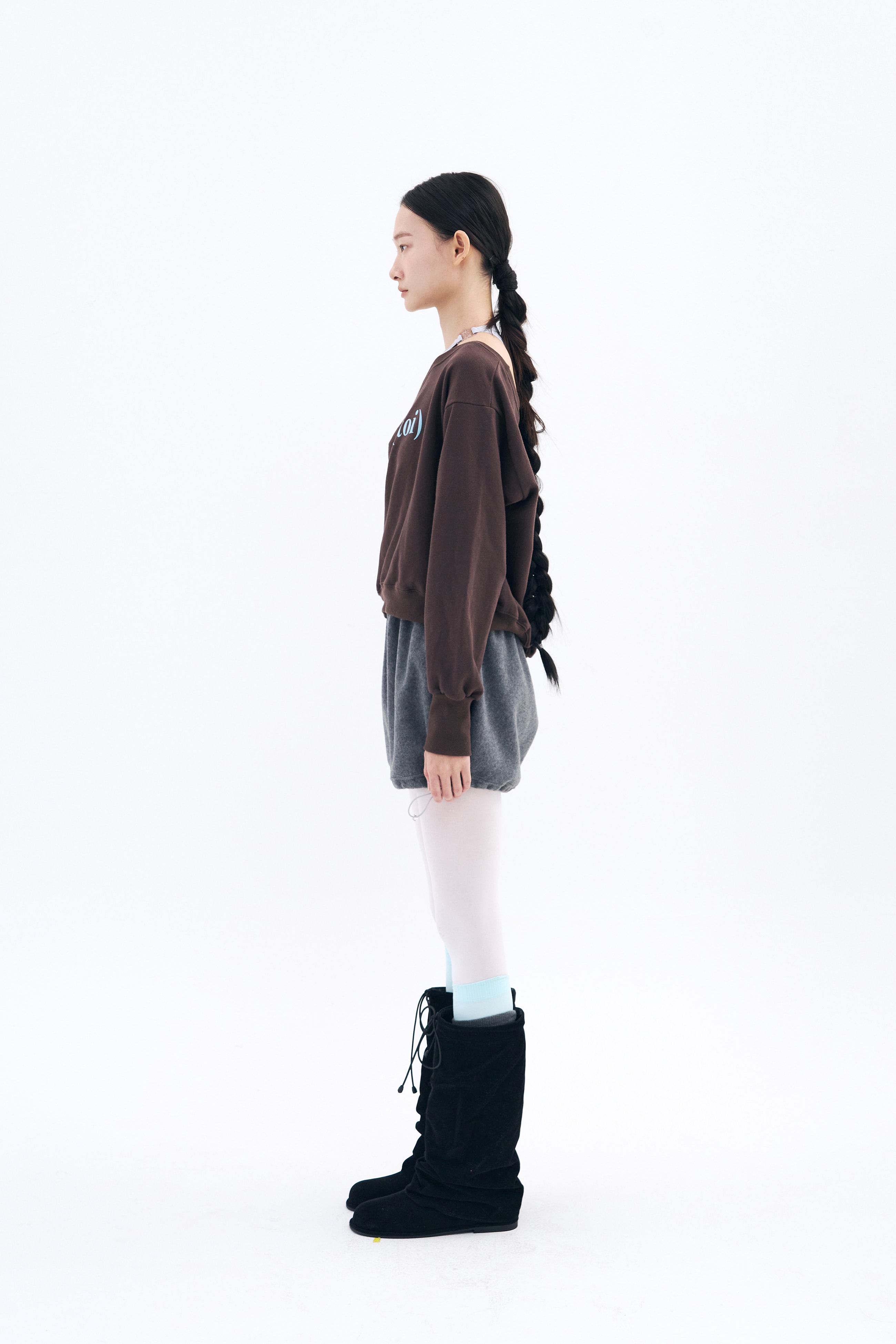 [Reorder|9월2째주 순차예약발송] Toitoi(toi) Drape Shoulder Sweatshirts _ Mocha Brown