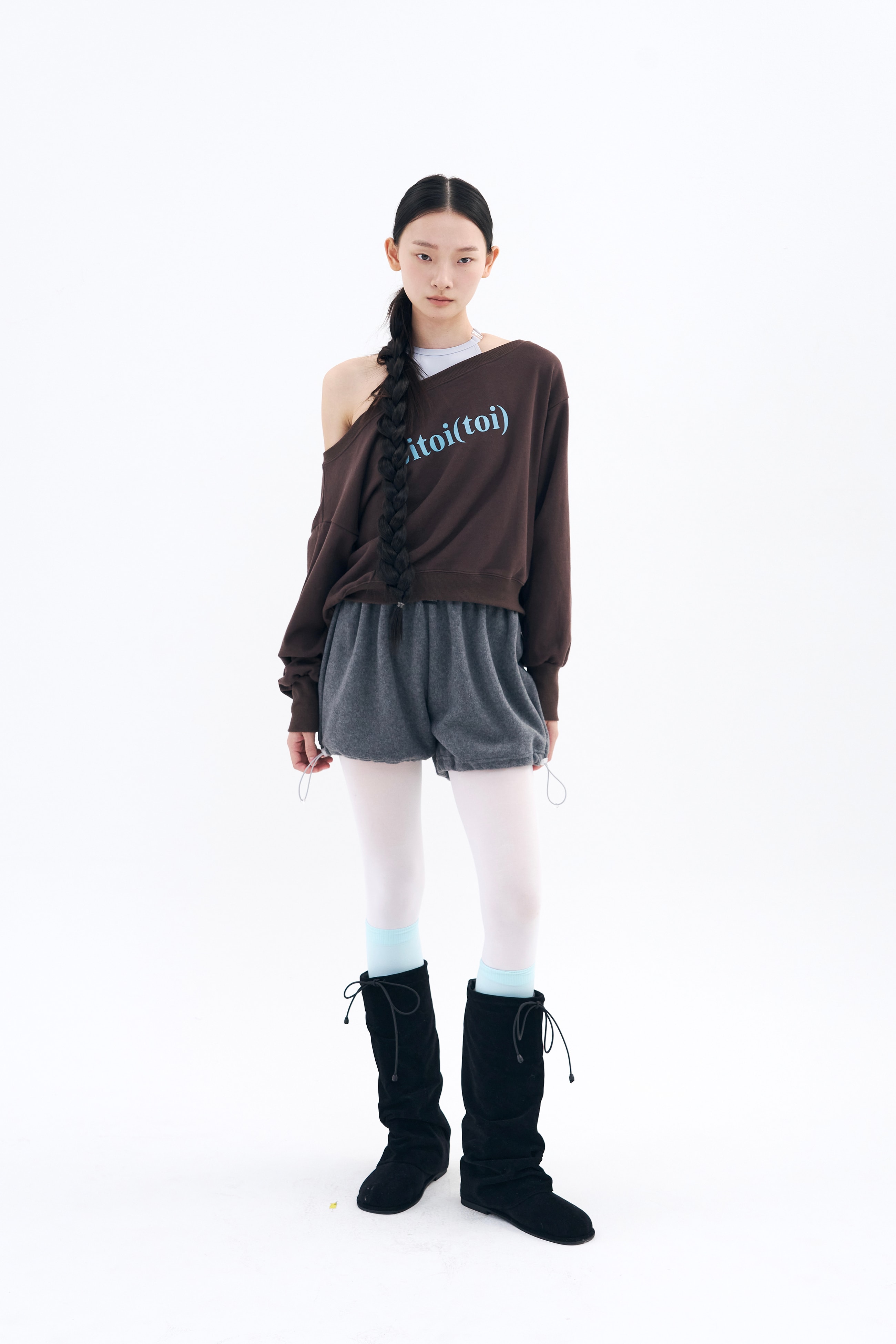 Fleece Puff shorts _ Deep Melange
