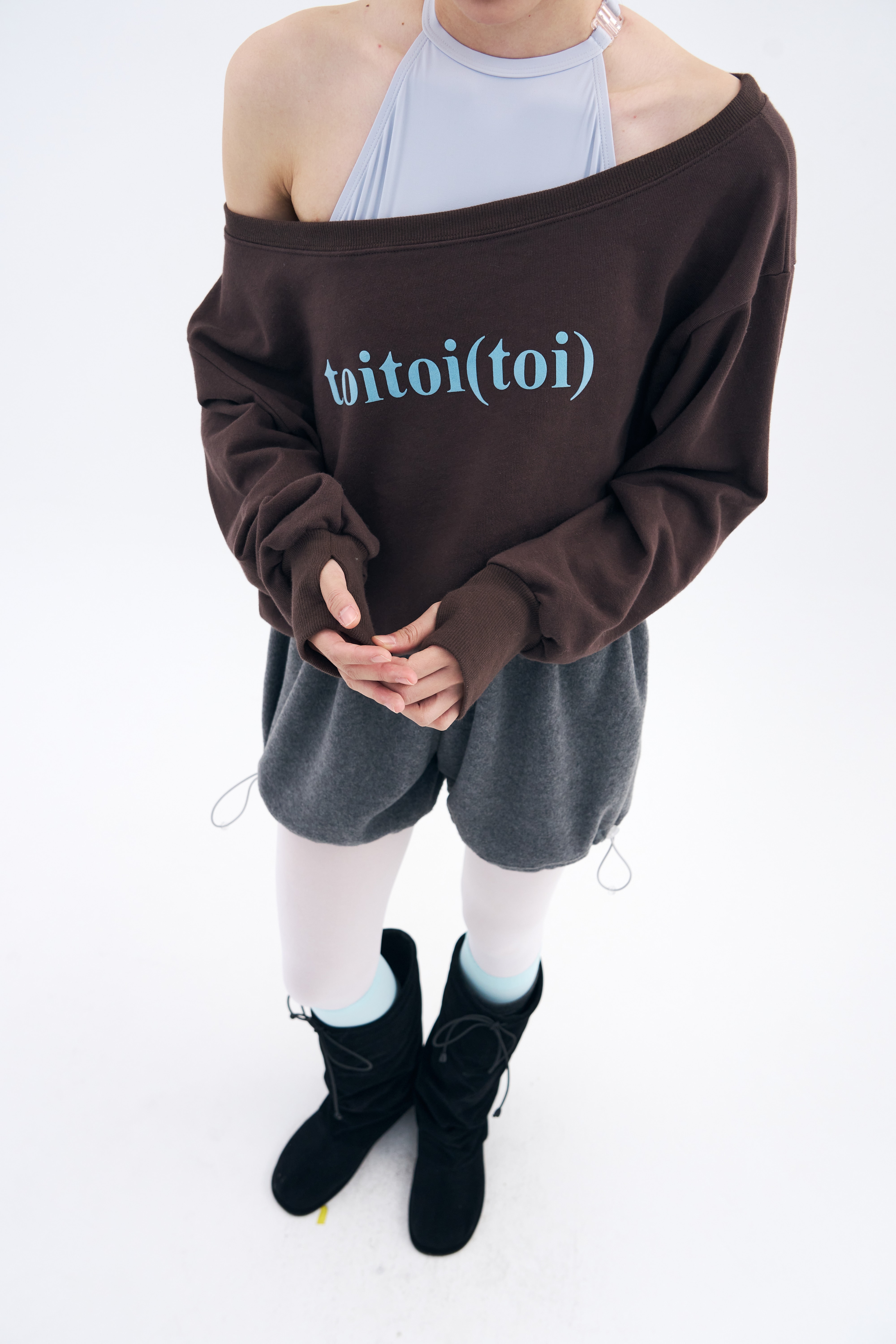 [Reorder|9월2째주 순차예약발송] Toitoi(toi) Drape Shoulder Sweatshirts _ Mocha Brown